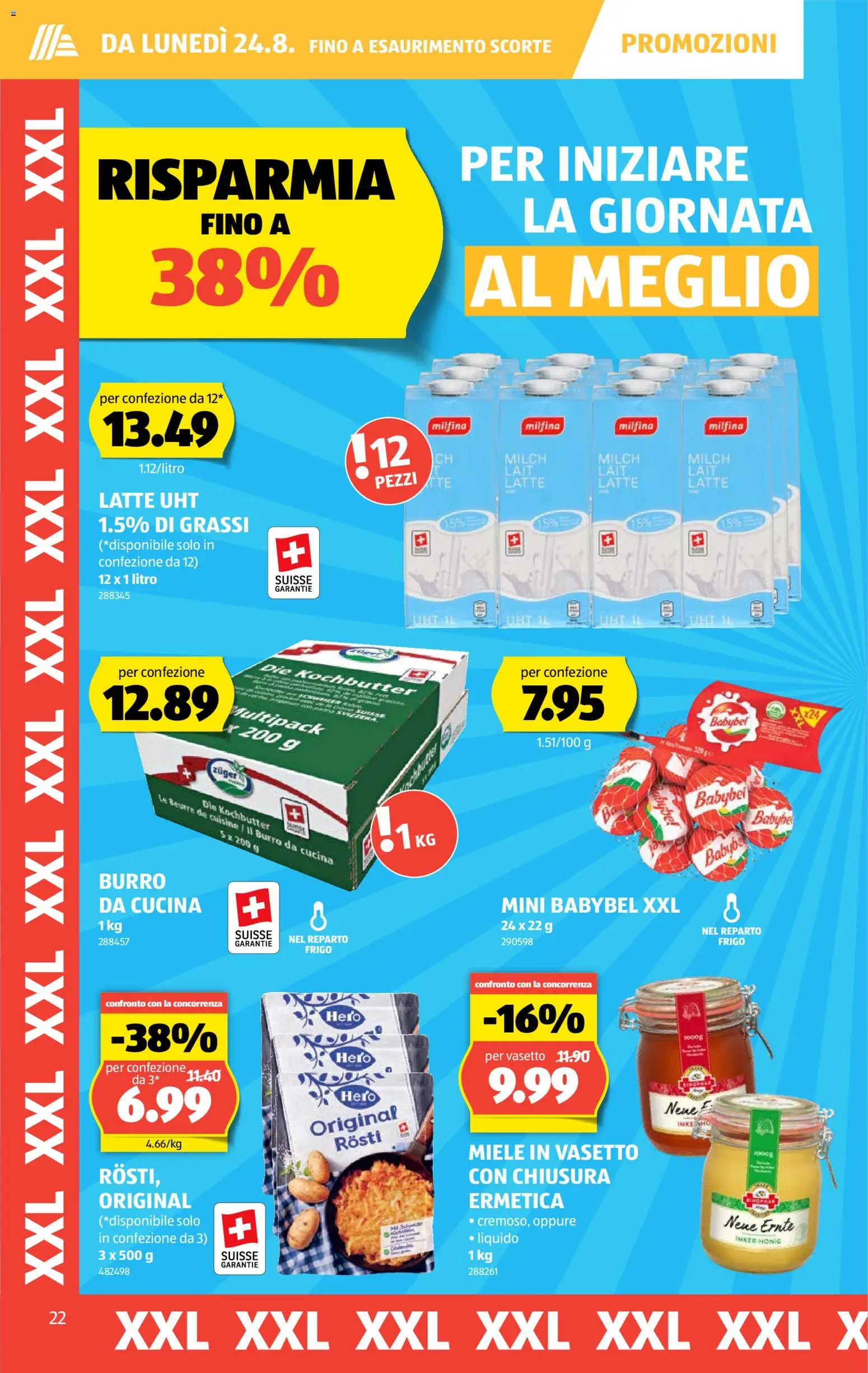 Aldi aktionen IT – gültig ab 20.08.2026 | Seite: 22 | Produkte: Milch, Butter, Miele