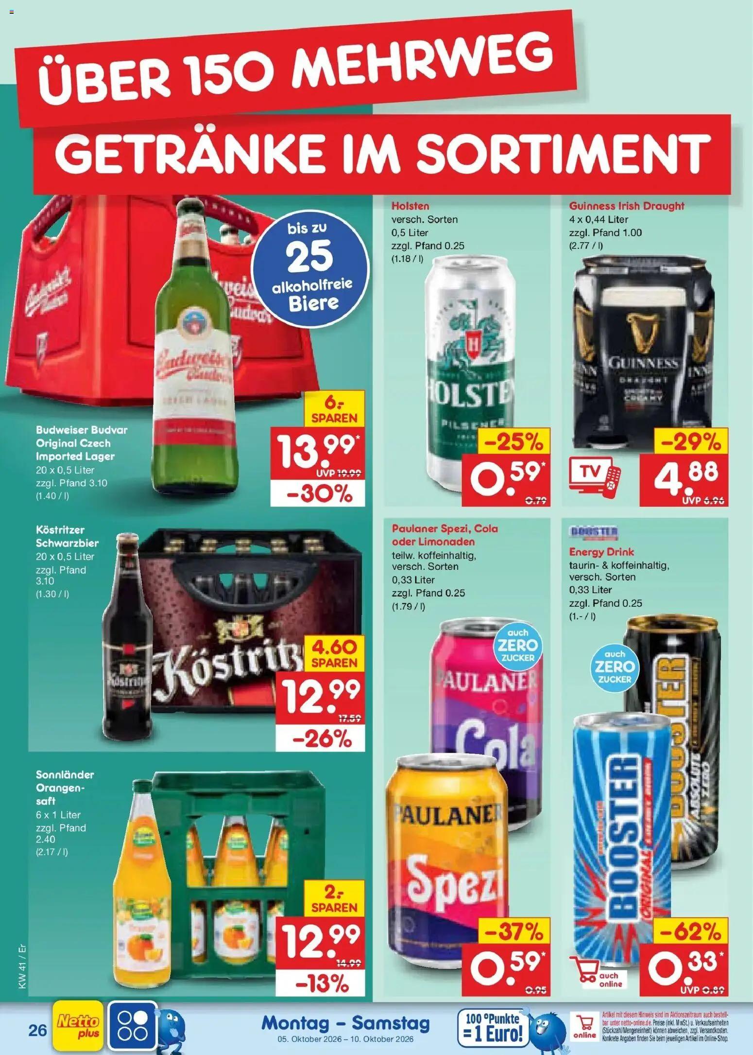 Netto Marken-Discount Prospekt Naumburg – gültig ab 05.10.2026 | Seite: 30 | Produkte: Cola, Energy, Orangen, Zucker