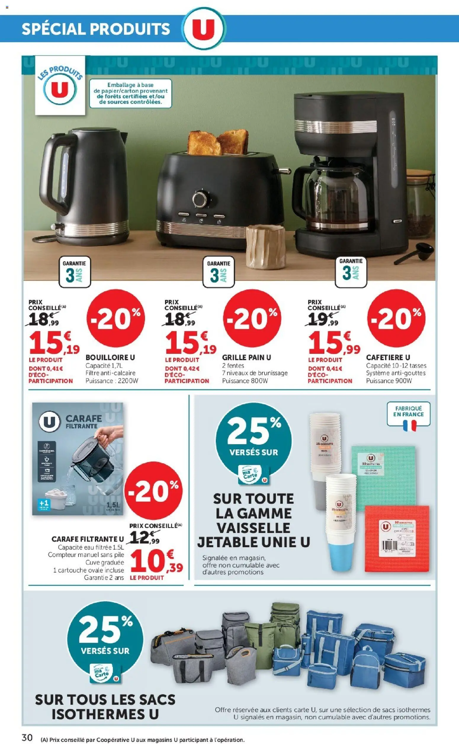 {H1} | Page: 30 | Produits: Cafetière, Bouilloire, Pain, Tasses