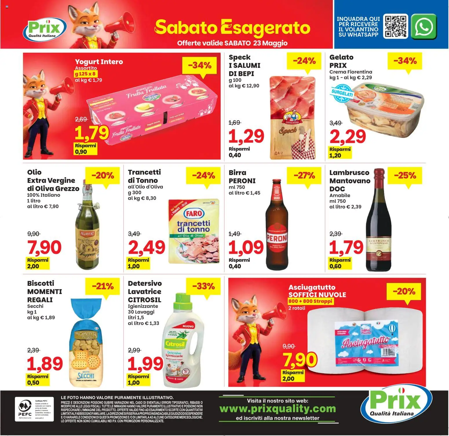 Volantino Prix del 15.05.2026 | Pagina: 24 | Prodotti: Speck, Yogurt, Gelato, Asciugatutto