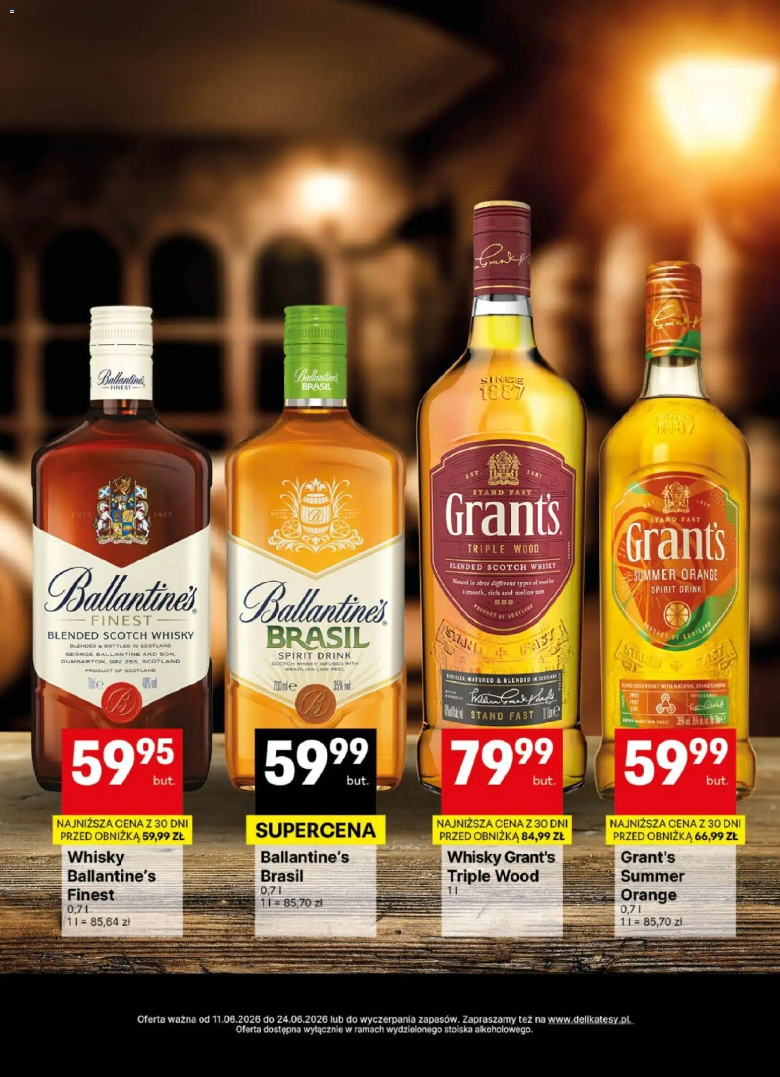 Delikatesy Centrum gazetka - DeliBarek od 11.06.2026 | Strona: 15 | Produkty: Grant's, Ballantine's brasil, Whisky