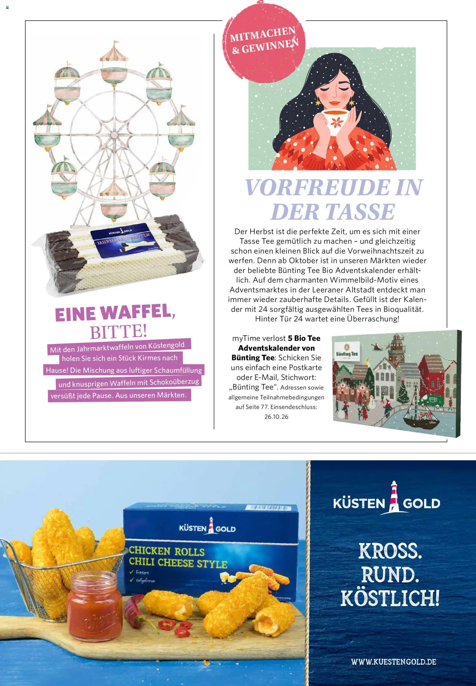 Famila Nordwest myTime Oktober 2026 – gültig ab 01.10.2026 | Seite: 22 | Produkte: Tür, Waffeln, Chili, Tee