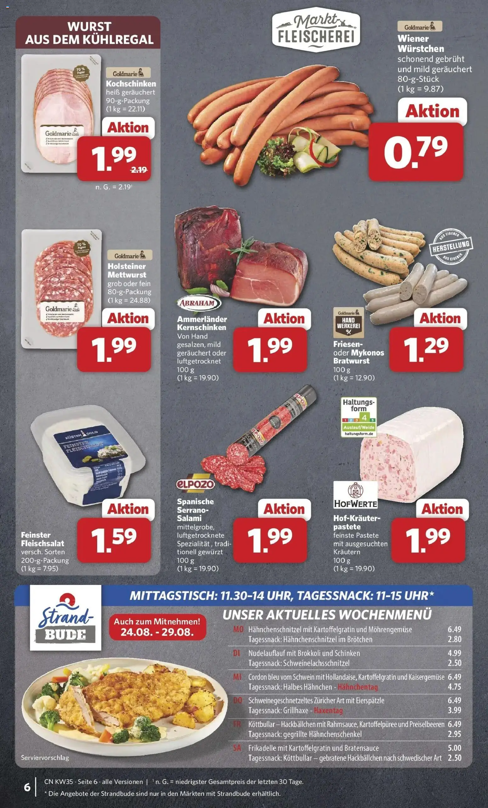 Combi Prospekt Borchen (ab 24.08.2026) zum Blättern | Seite: 6 | Produkte: Hahnchenschenkel, Preiselbeeren, Salami, Schinken