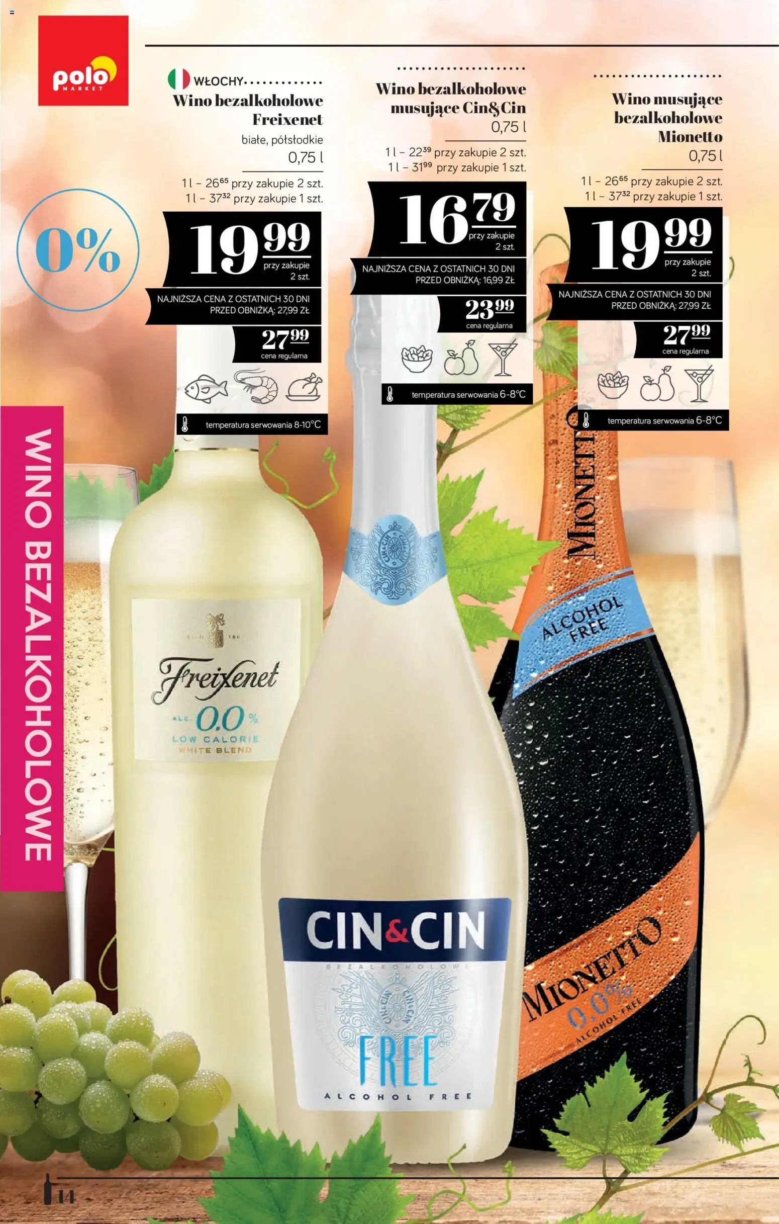 POLOmarket katalog - Alkoholi od 08.10.2026 | Strona: 14 | Produkty: Bezalkoholowe wino, Wino bezalkoholowe, Wino musujące, Wino