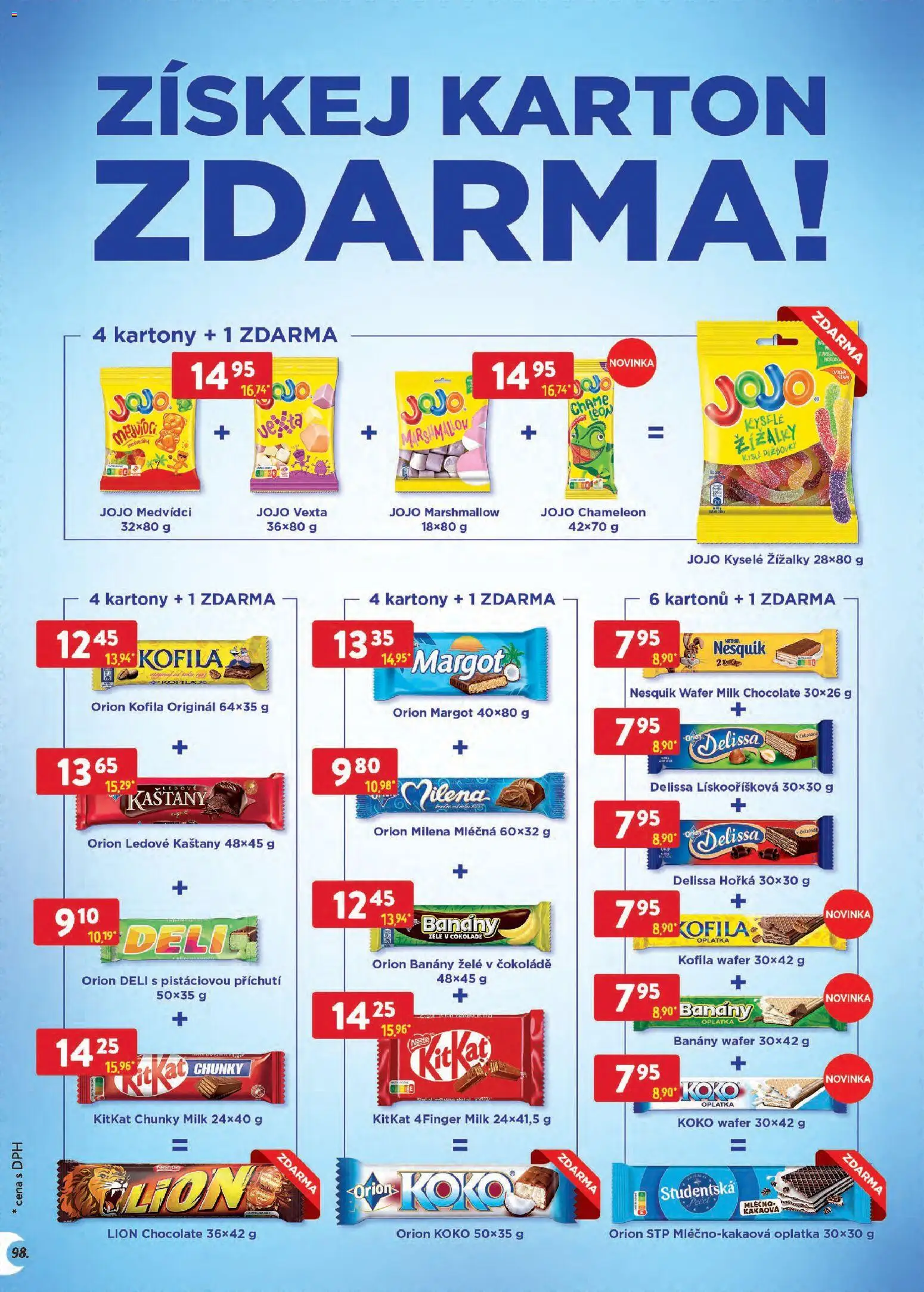 Astur & Qanto leták - Velkoobchod 06/2026 od 01.06.2026 | Strana: 98 | Produkty: Jojo, Banány, Nesquik, Milk chocolate