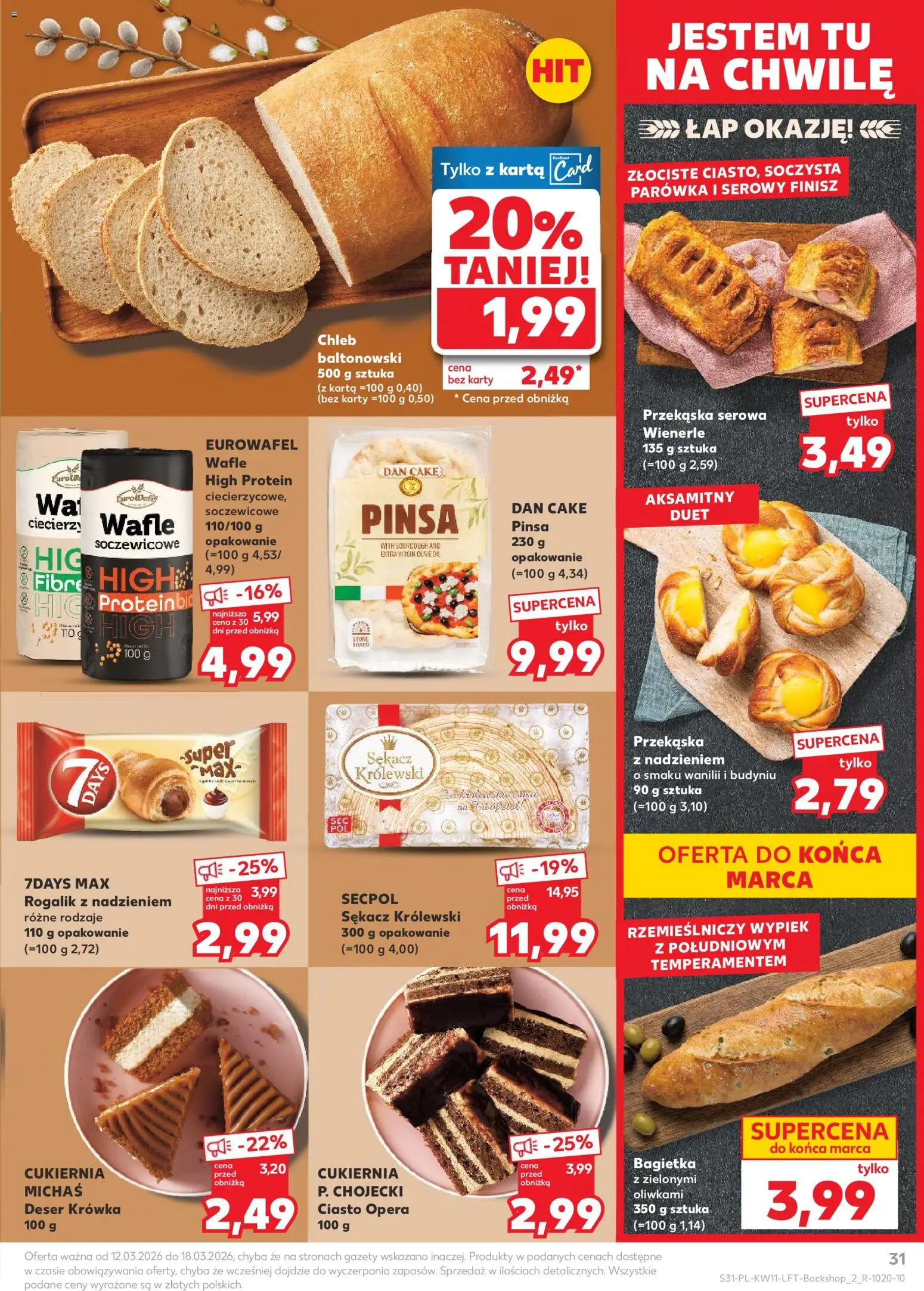 Kaufland Polsko leták od 12.03.2026 | Strana: 31 | Produkty: Chléb, Pinsa, Karty, Protein