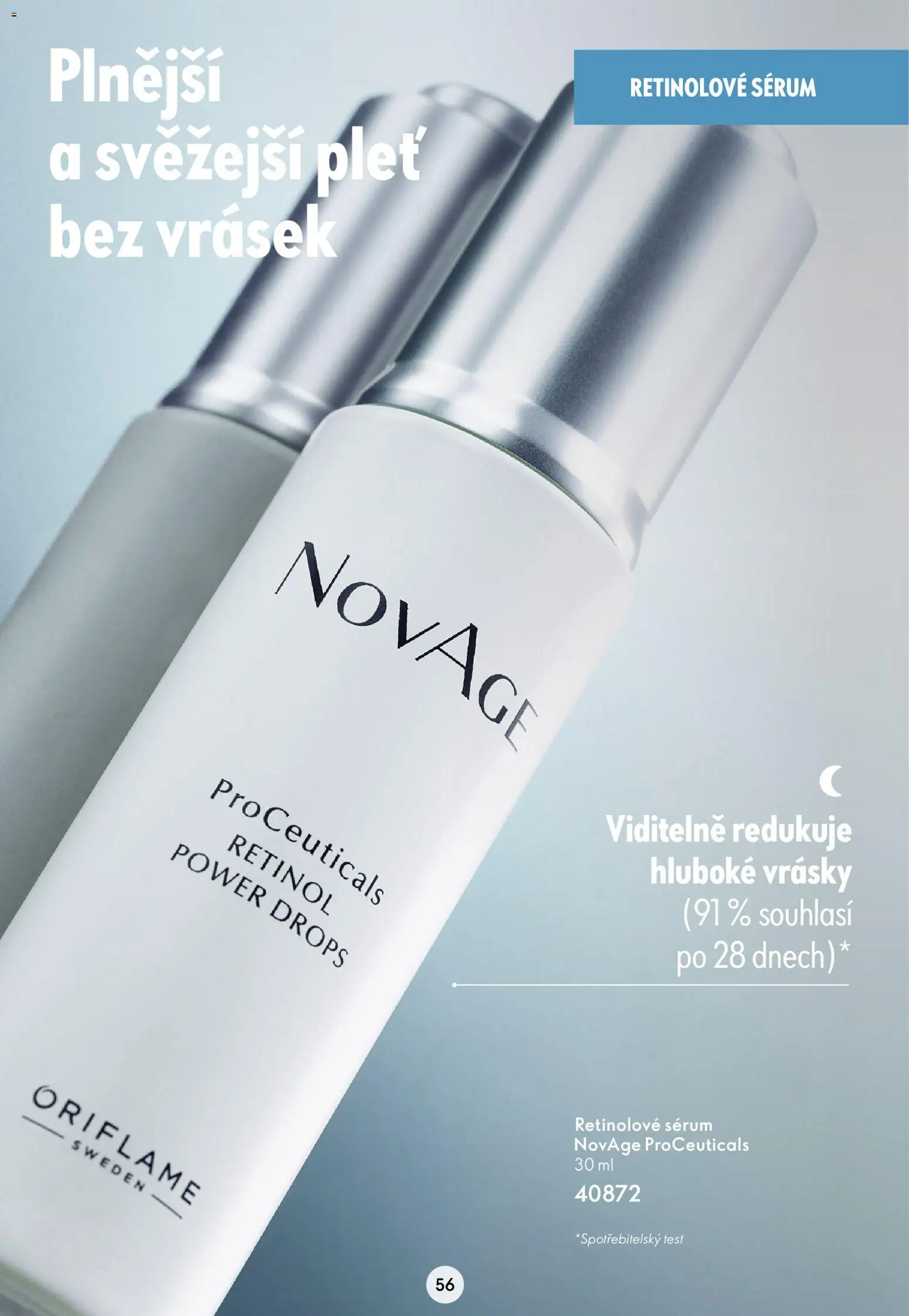 Oriflame katalog Novage+ od 21.07.2026 | Strana: 56 | Produkty: Test, Sérum