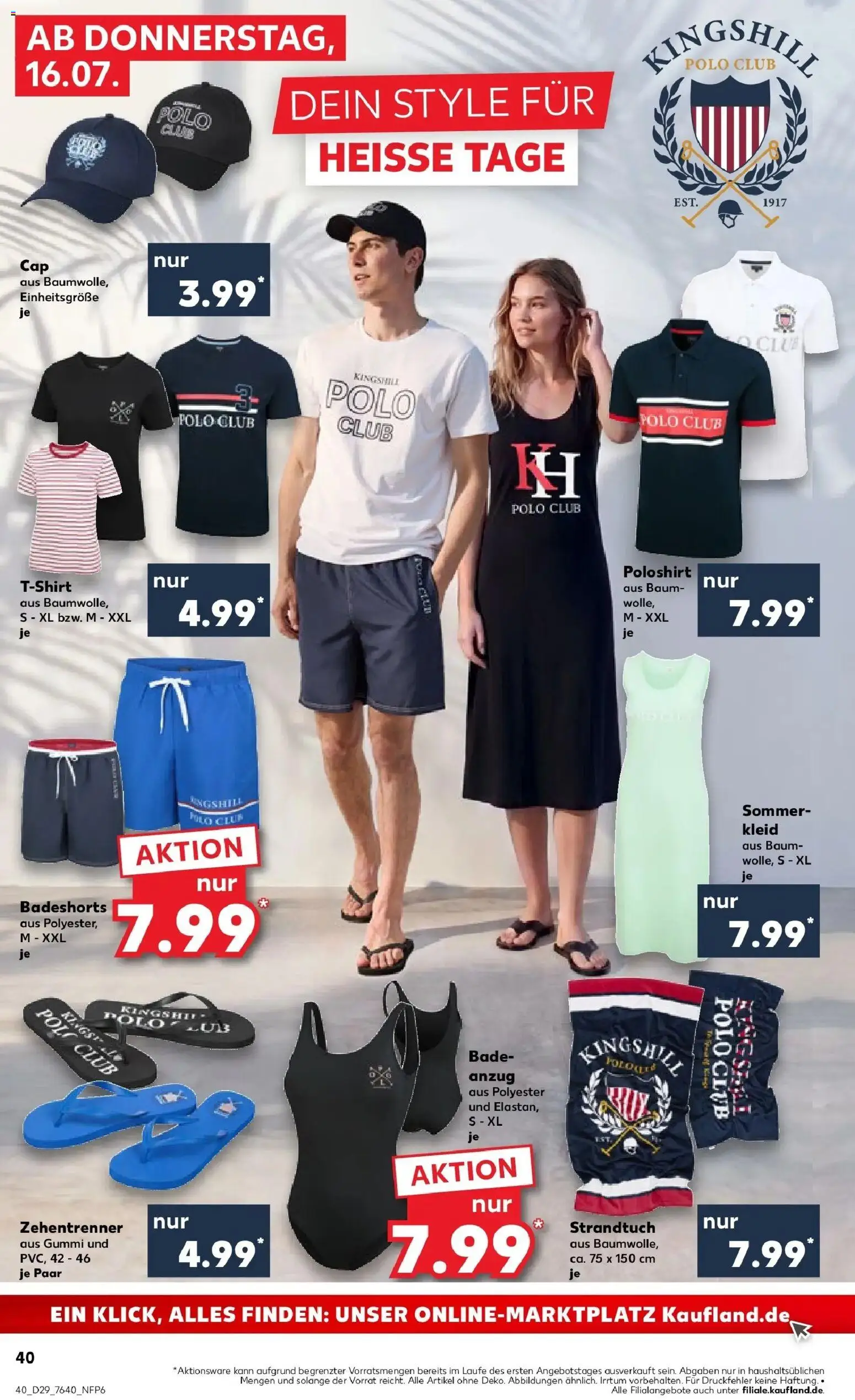 Kaufland Prospekt Mainz – gültig ab 13.07.2026 | Seite: 49 | Produkte: Strandtuch, Poloshirt, Anzug, Kleid