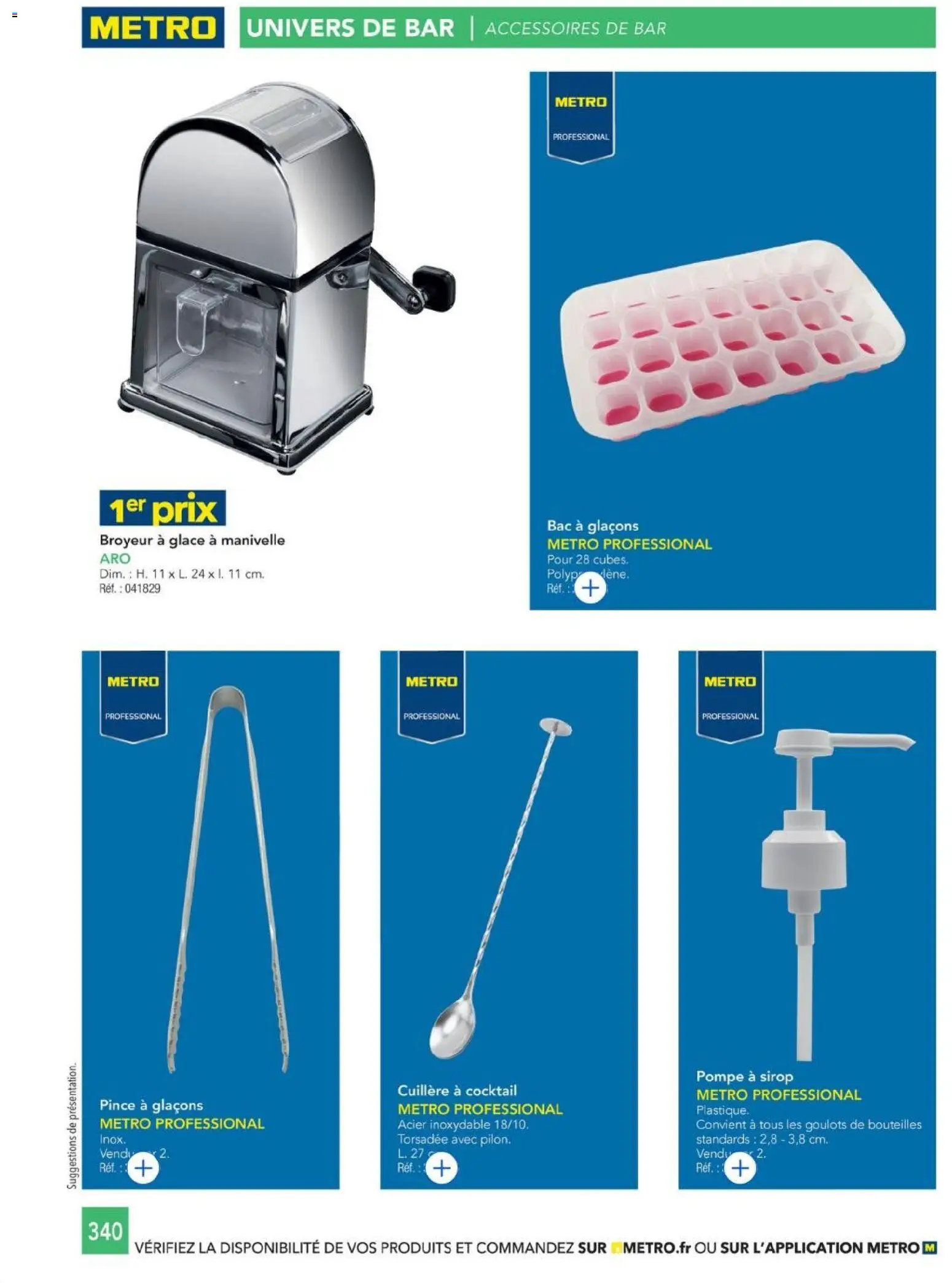 {H1} | Page: 340 | Produits: Glace, Broyeur, Sirop, Cocktail