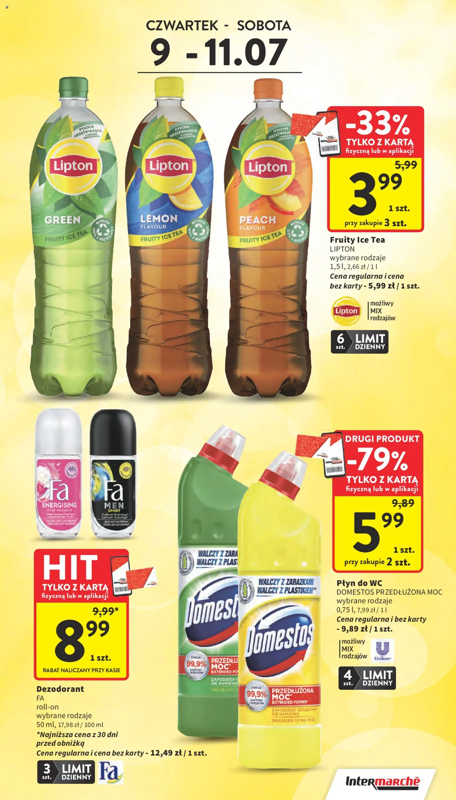 Intermarche gazetka od 09.07.2026 | Strona: 5 | Produkty: Karta, Ice Tea, Domestos, Dezodorant