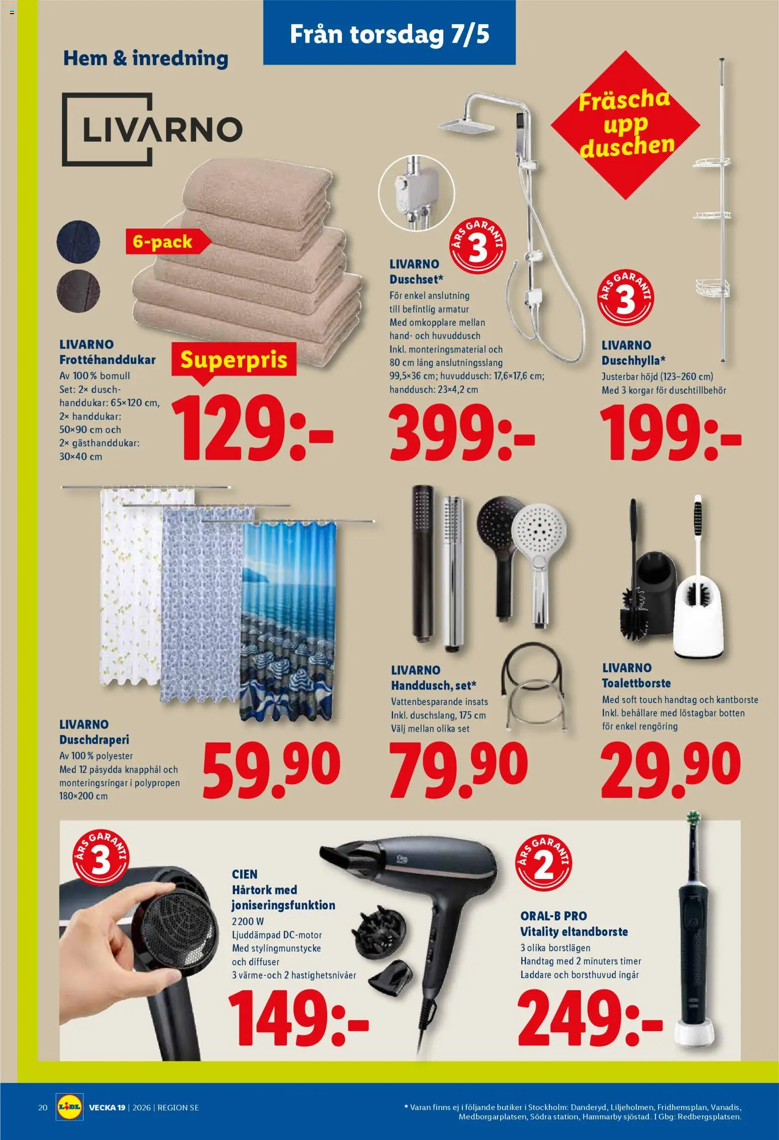 Lidl reklamblad aktuell från 04.05.2026 | Sida: 23 | Produkter: Duschdraperi, Dusch, Set, Laddare