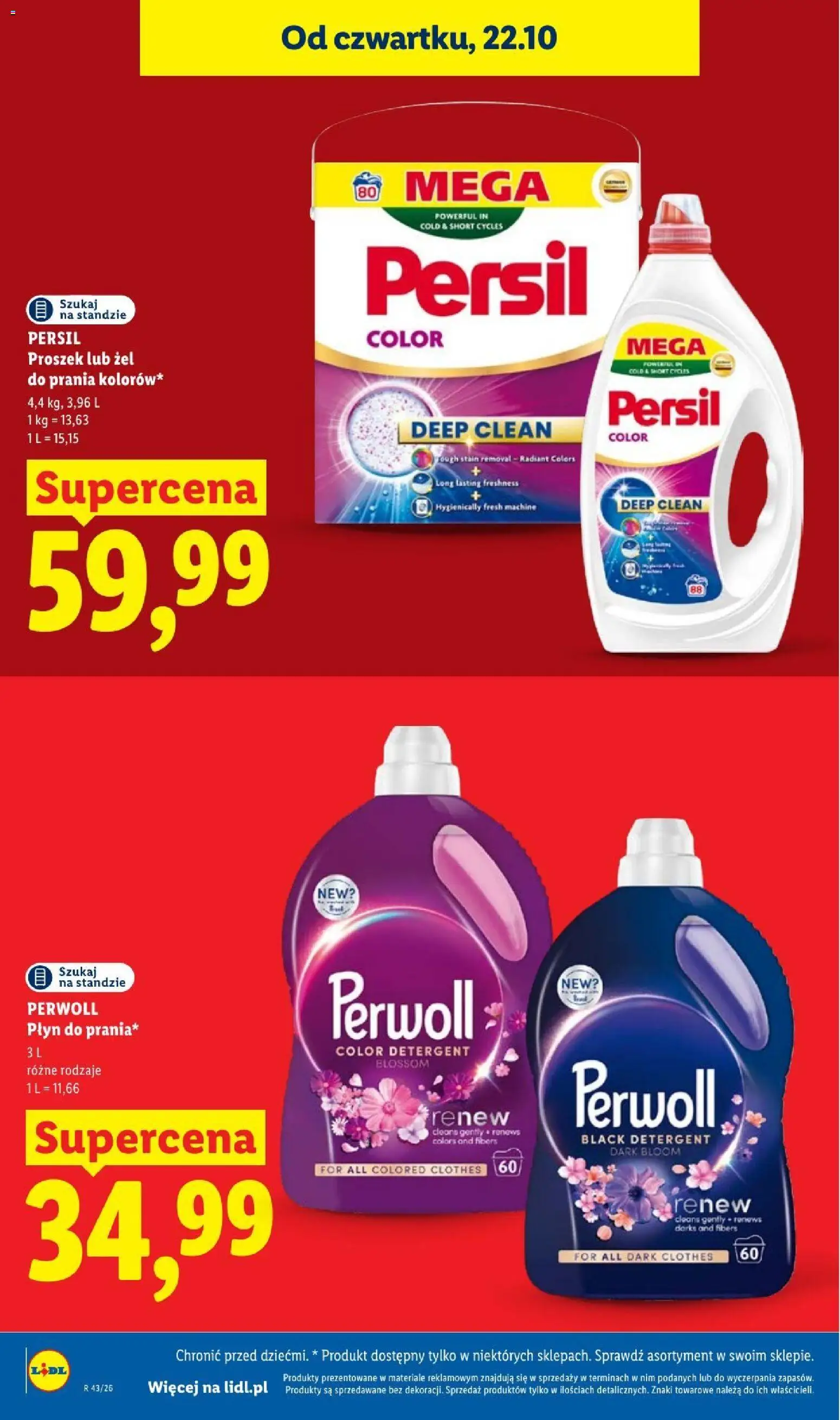 Lidl gazetka od 22.10.2026 | Strona: 36 | Produkty: Proszek, Persil, Żel do prania, Detergent