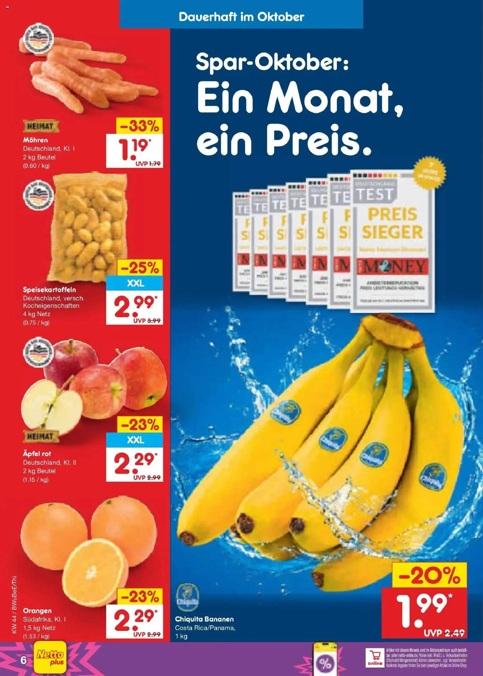 Netto Marken-Discount Prospekt – gültig ab 28.10.2026 | Seite: 27 | Produkte: Äpfel, Bananen, Orangen, Mohren