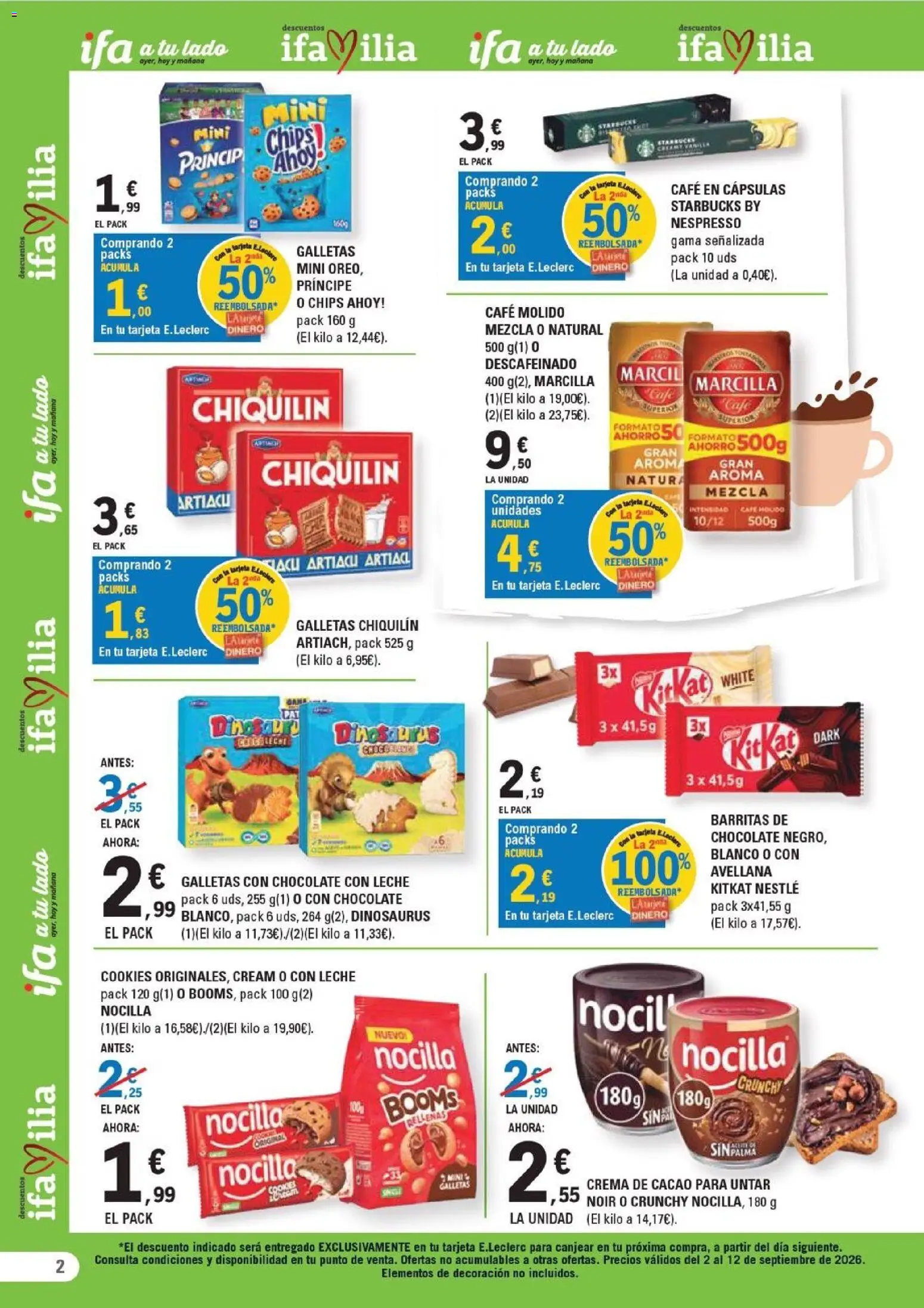 E.Leclerc folleto León │ válido desde el 02/09/2026 | Página: 2 | Productos: Crema de cacao, Crema, Galletas, Cacao