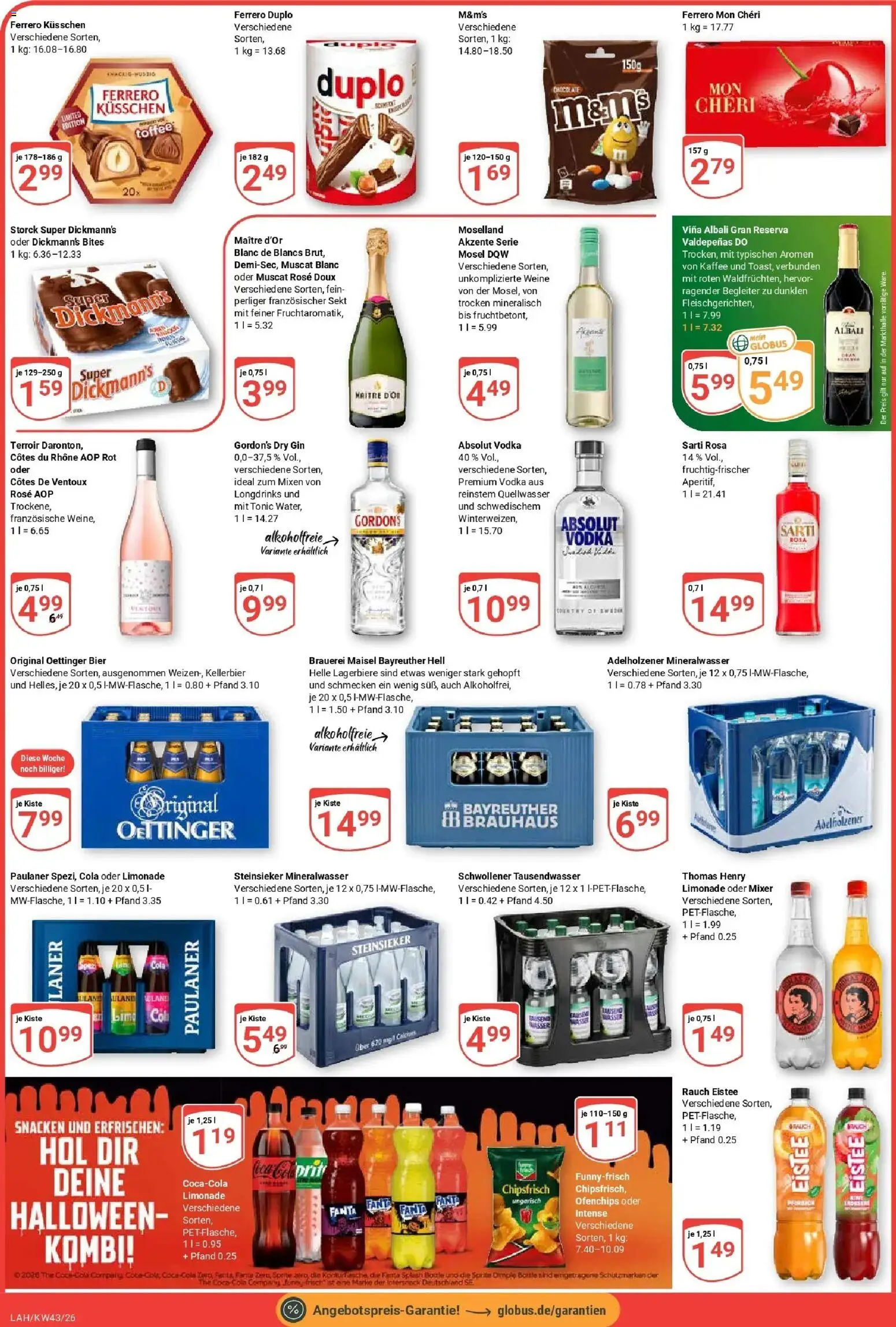 Globus Prospekt Lahnstein (ab 19.10.2026) » Angebote online | Seite: 3 | Produkte: Adelholzener, Limonade, Oettinger, Mon cheri