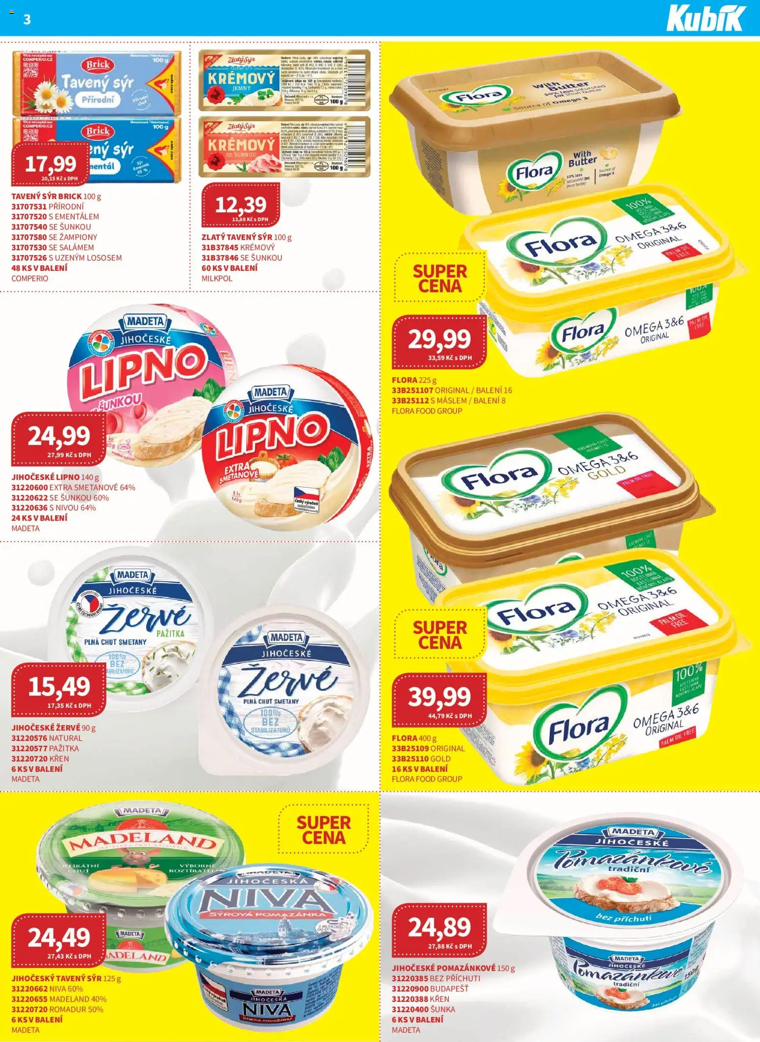 Kubík leták - Velkoobchod 08/2026 od 01.10.2026 | Strana: 3 | Produkty: Omega 3, Křen, Pomazánka, Flora