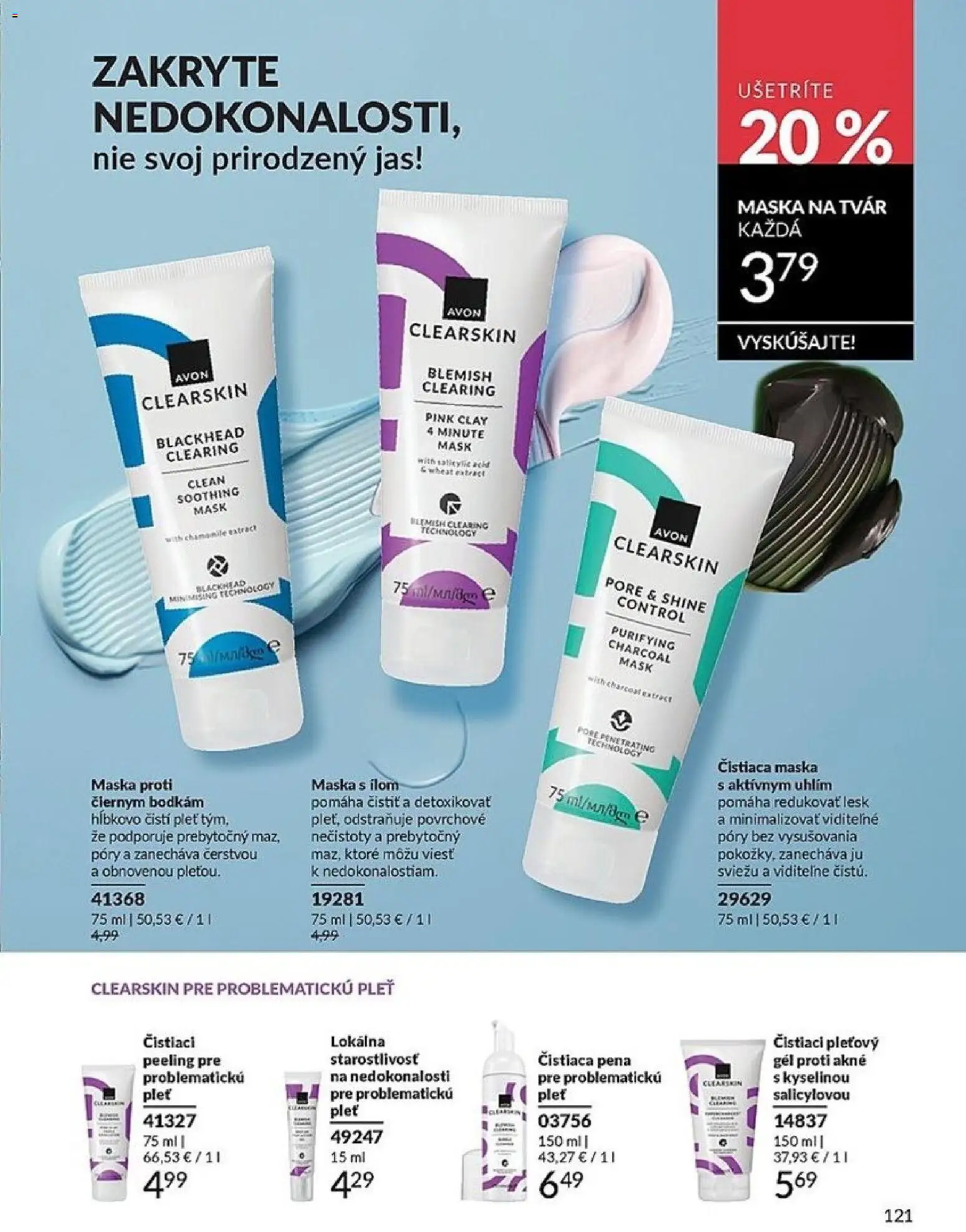 Nové Avon akcie – leták je platný od 01.03.2026 | Strana: 121 | Produkty: Maska, Peeling