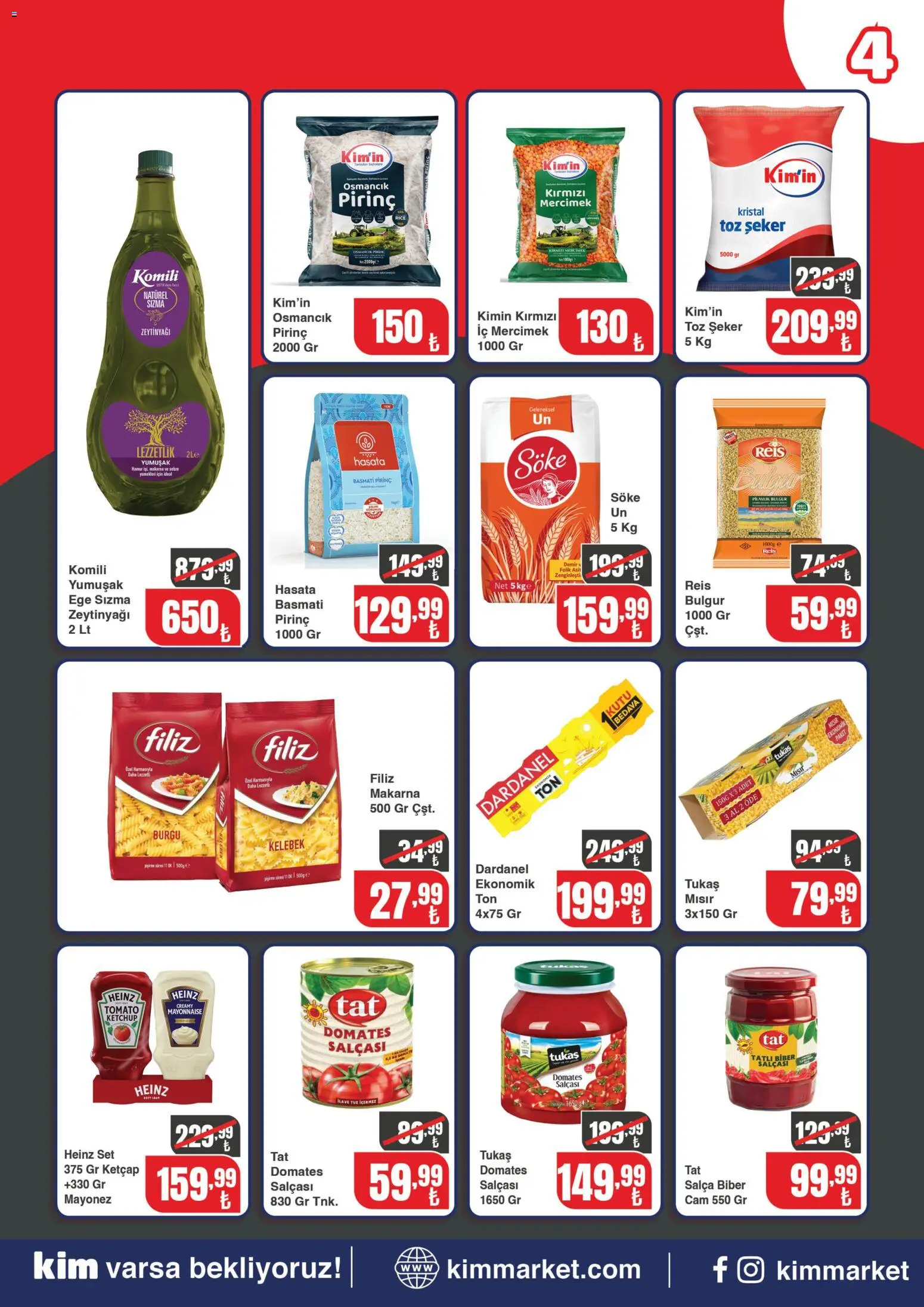 Kim Market Katalog - Marmara Insert - 06 Temmuz 2026 tarihinden itibaren geçerlidir | Sayfa: 4 | Ürünler: Ravioli, Şeker, Ketçap, Mayonez