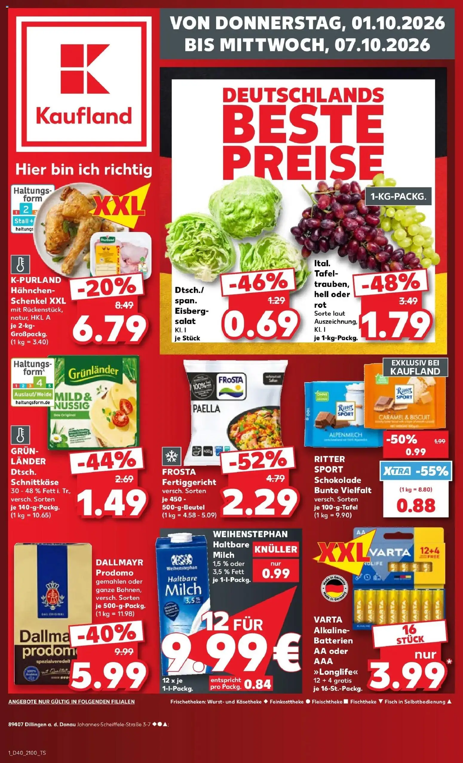 Prospekt Kaufland ab 28.09.2026 » Angebote Online zum Blättern | Seite: 11 | Produkte: Milch 1,5%, Fisch, Dallmayr, Salat