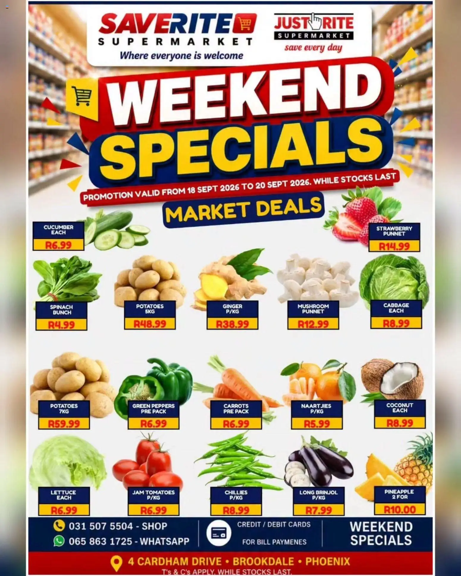 New Saverite catalogue – valid from 18/09/2026 | Page: 1 | Products: Jam, Pineapple, Carrots, Lettuce