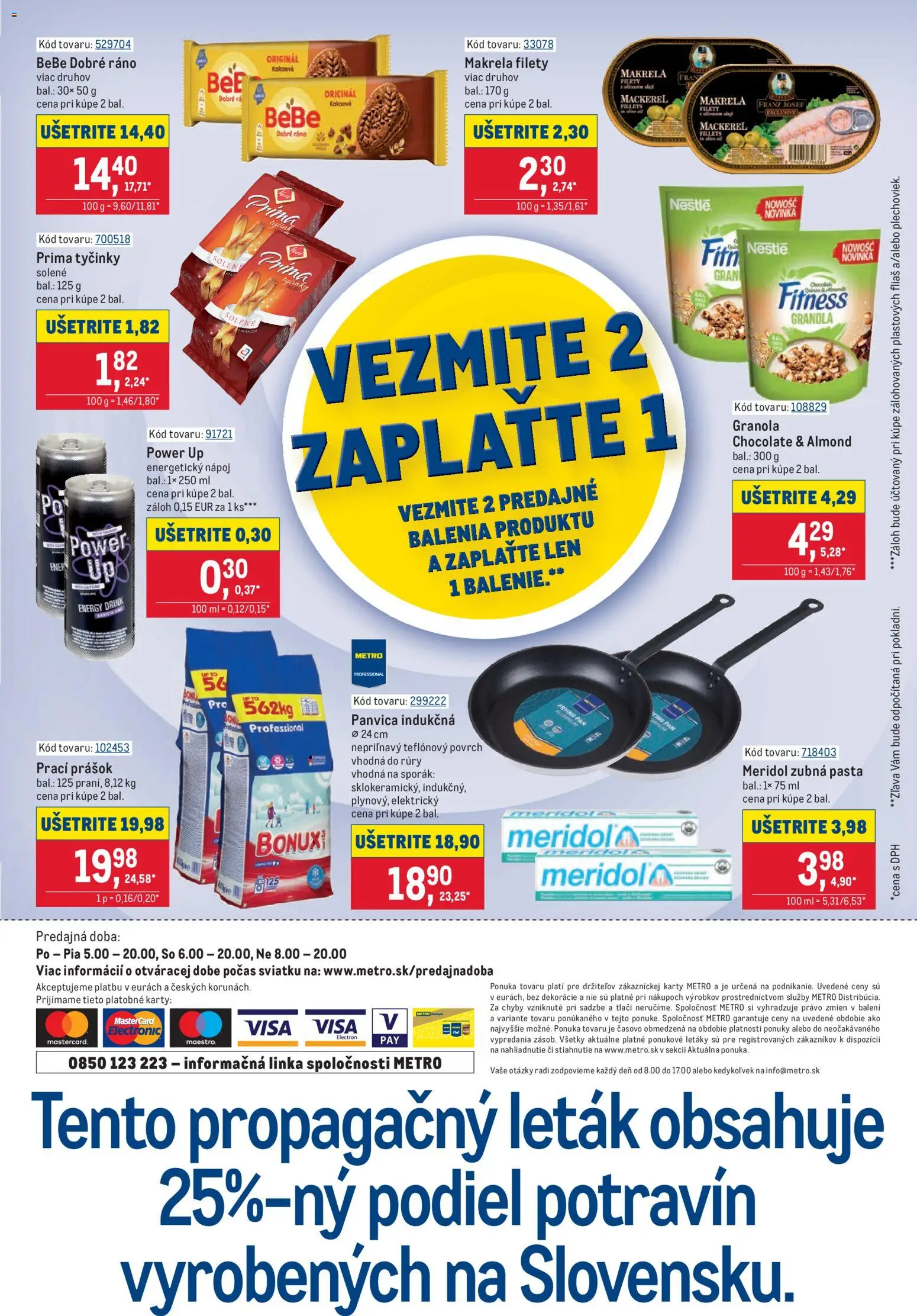 Nové Metro akcie – leták je platný od 01.07.2026 | Strana: 2 | Produkty: BeBe Dobré ráno, Prací prášok, Zubná pasta, Sporák
