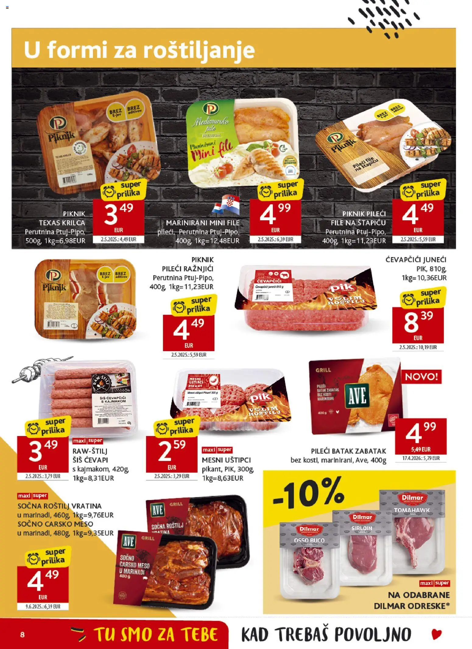 Konzum katalog | vrijedi od 27.05.2026 | Stranica: 8 | Proizvodi: Roštilj, Carsko meso, Pileći file, Meso