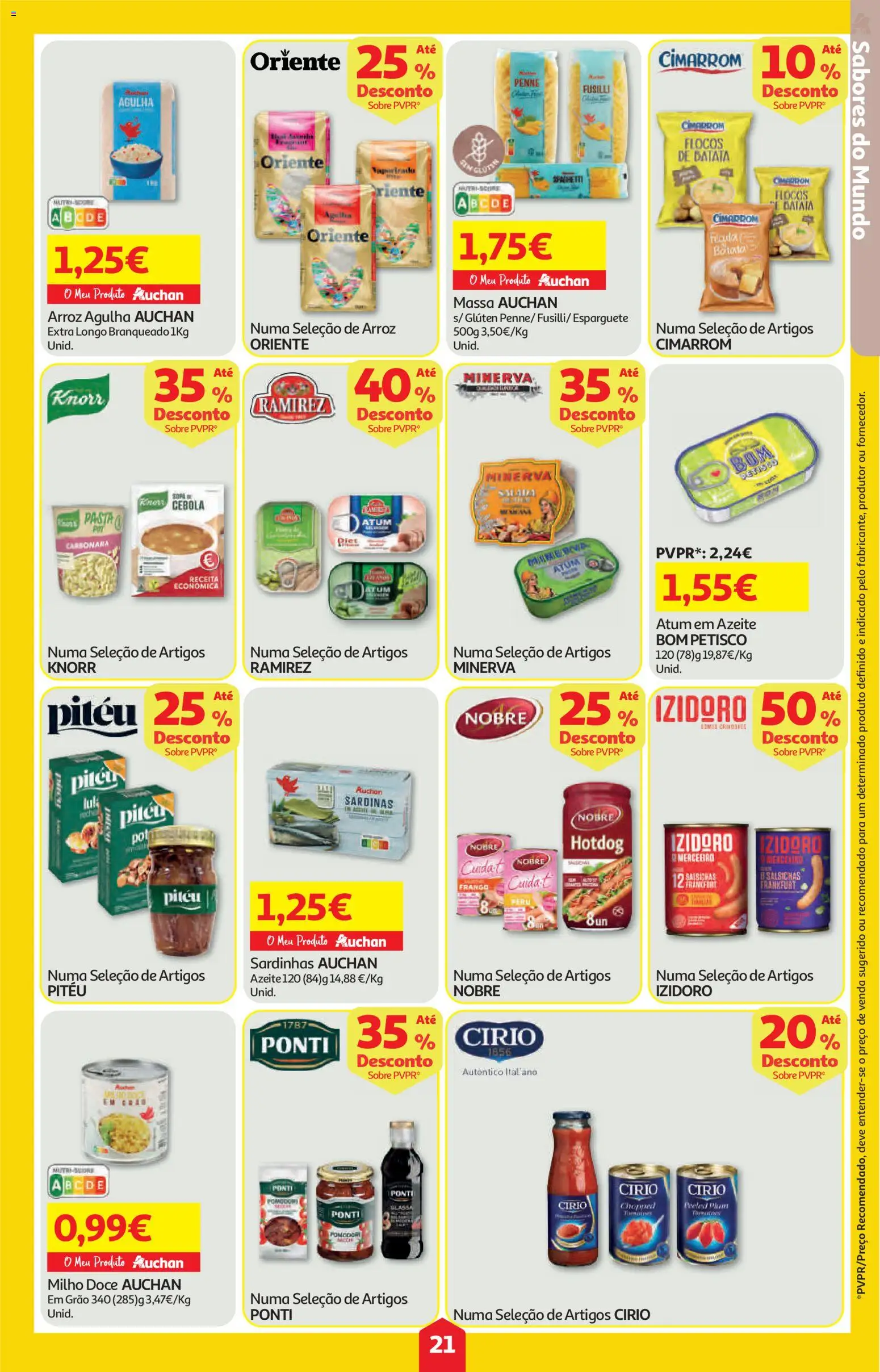 Auchan folheto │ válido de 21.05.2026 | Página: 21 | Produtos: Atum, Esparguete, Frango, Arroz