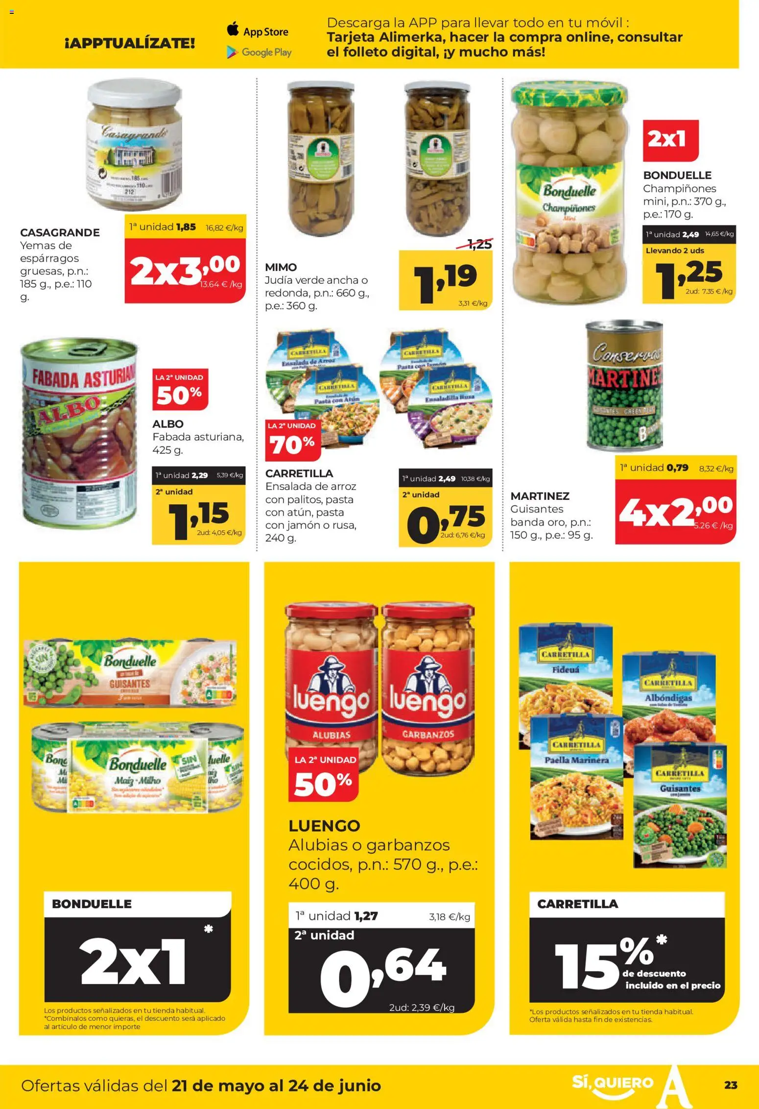 Alimerka folleto Asturias │ válido desde el 21.05.2026 | Página: 25 | Productos: Jamón, Νερό καρύδας, Pasta, Ensalada