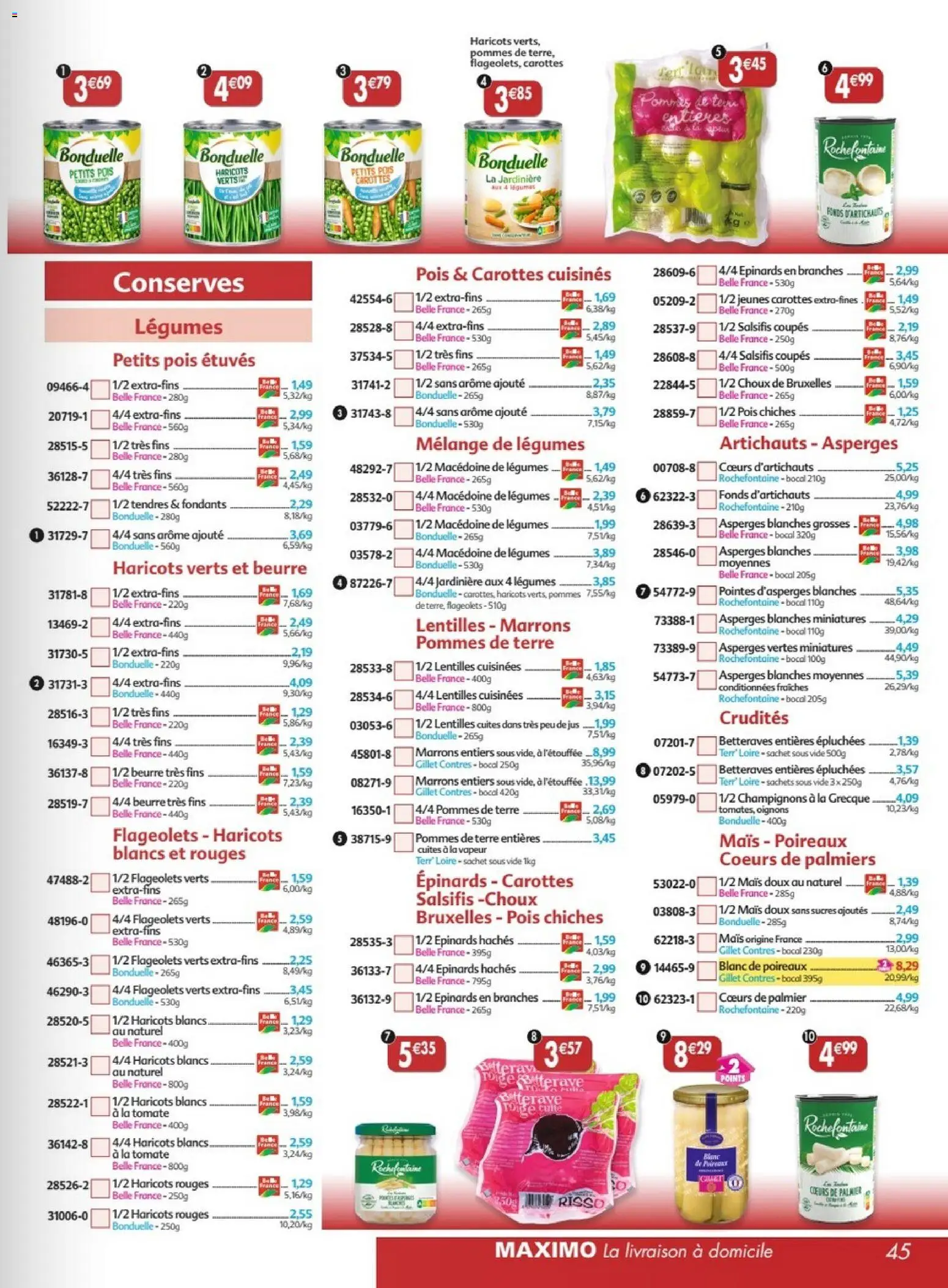 {H1} | Page: 45 | Produits: Salsifis, Poireaux, Jus, Pommes de terre