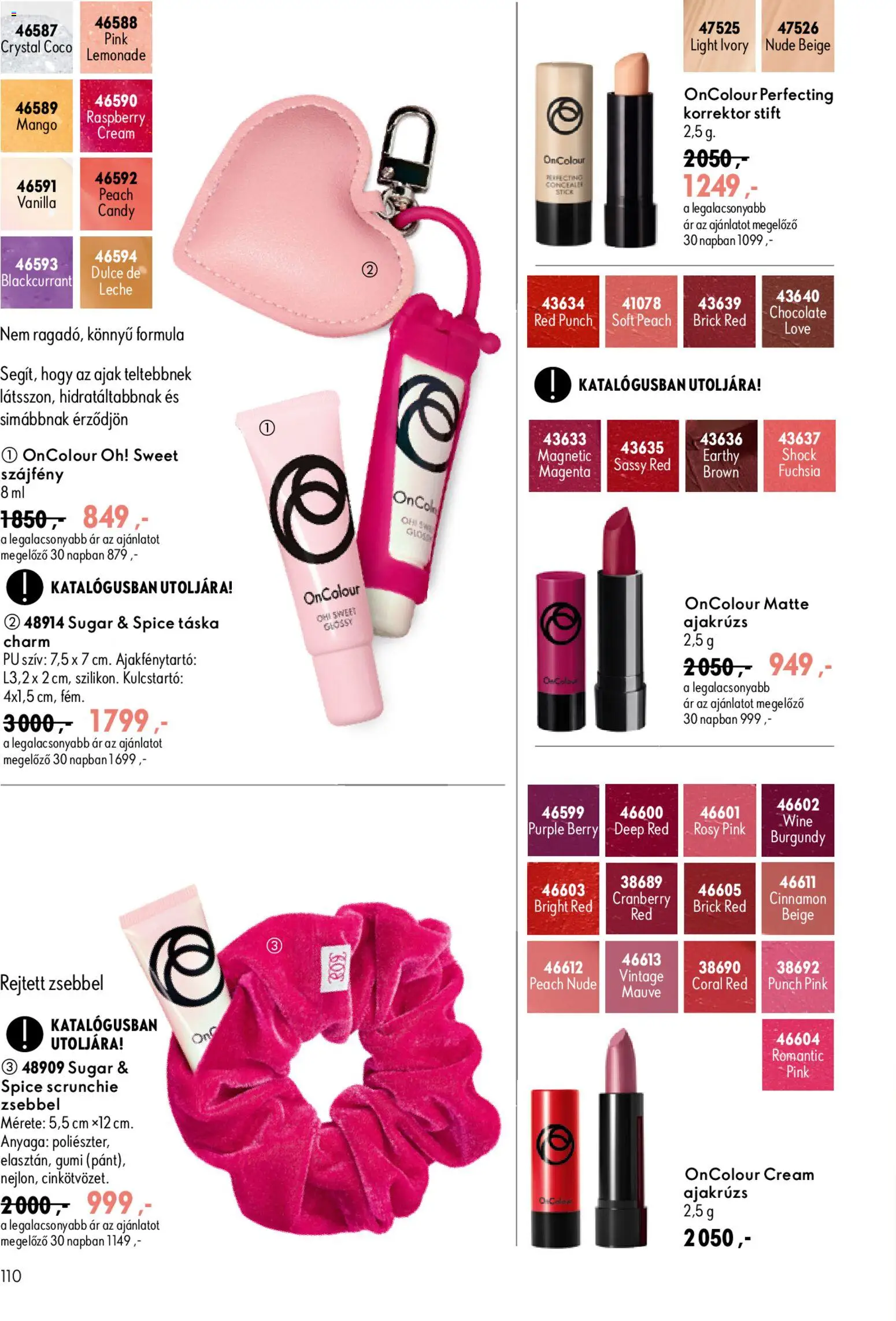 Oriflame akciós ujság - amely érvényes a következő dátumtól: 2026.09.09. | Oldal: 110 | Termékek: Stift, Korrektor, Szájfény, Mangó