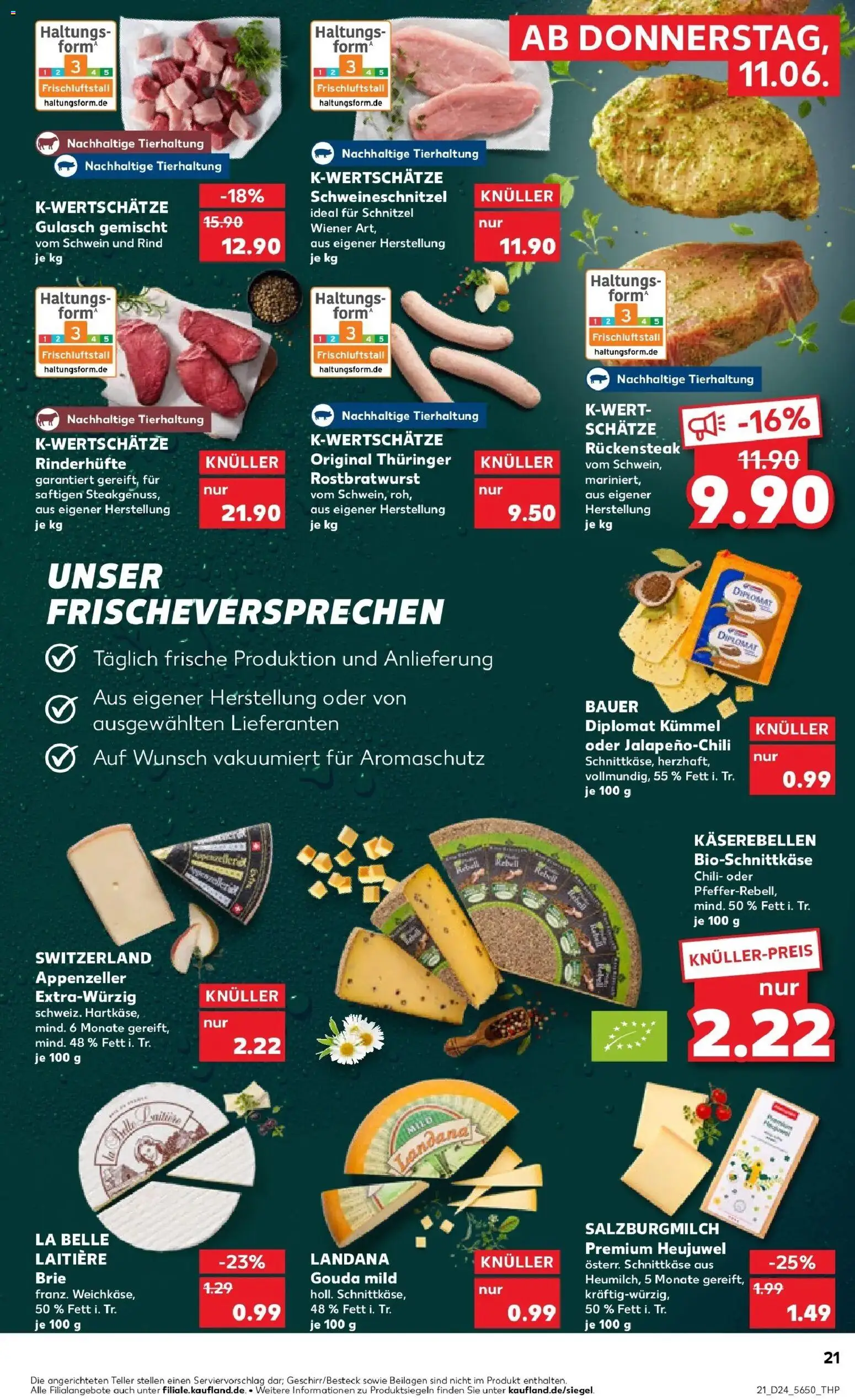 Kaufland Prospekt Dresden – gültig ab 11.06.2026 | Seite: 21 | Produkte: Gouda, Schnitzel, Gulasch, Steak