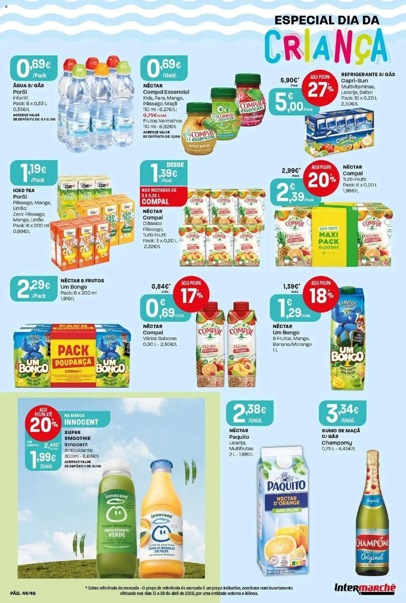 Intermarché - Isto é que são preços BAIXOS! │ válido de 28.05.2026 | Página: 44 | Produtos: Refrigerante, Base, Matcha, Sumo