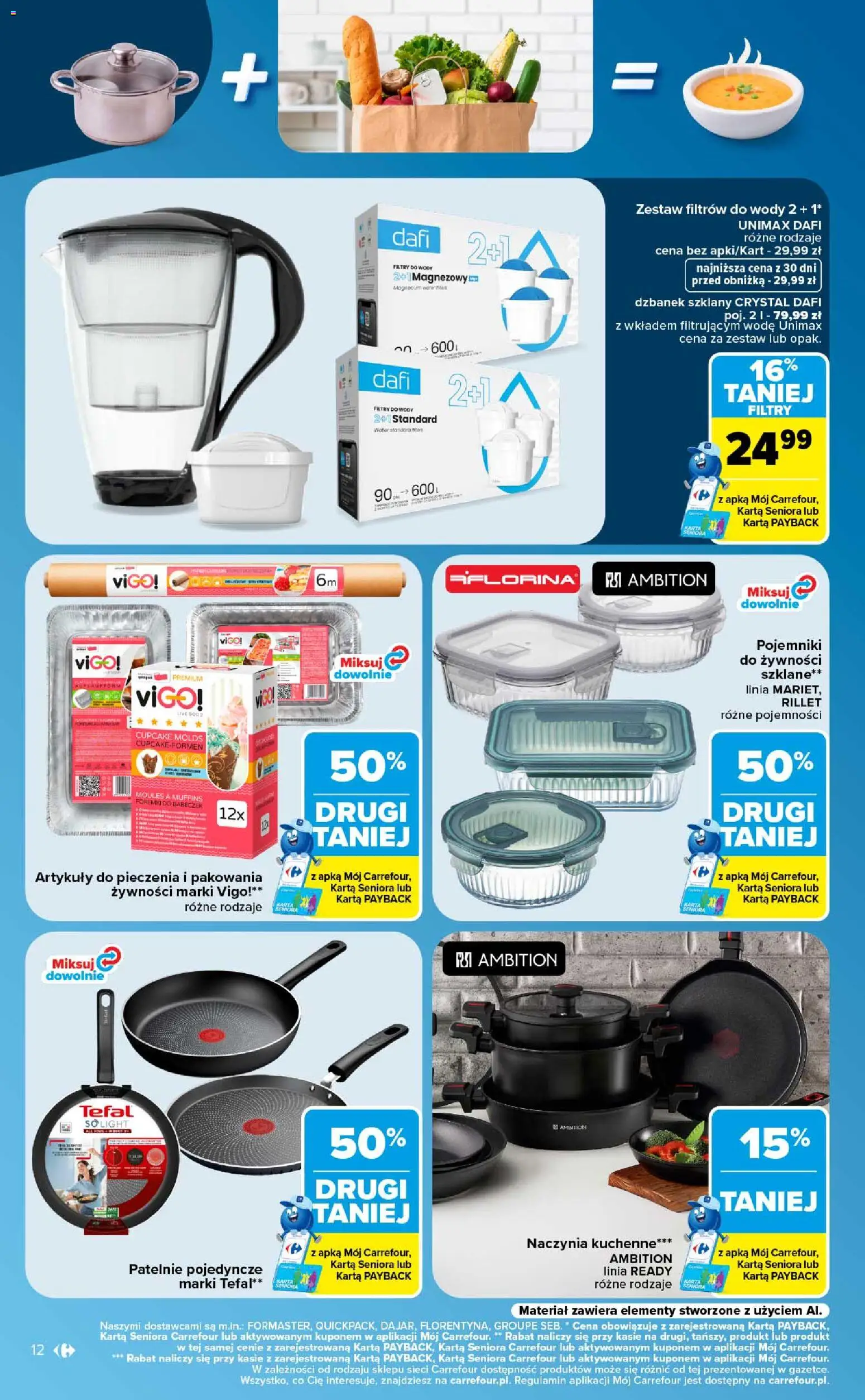 Carrefour gazetka - Same okazje od 10.08.2026 | Strona: 12 | Produkty: Karta, Naczynia, Patelnie, Tefal