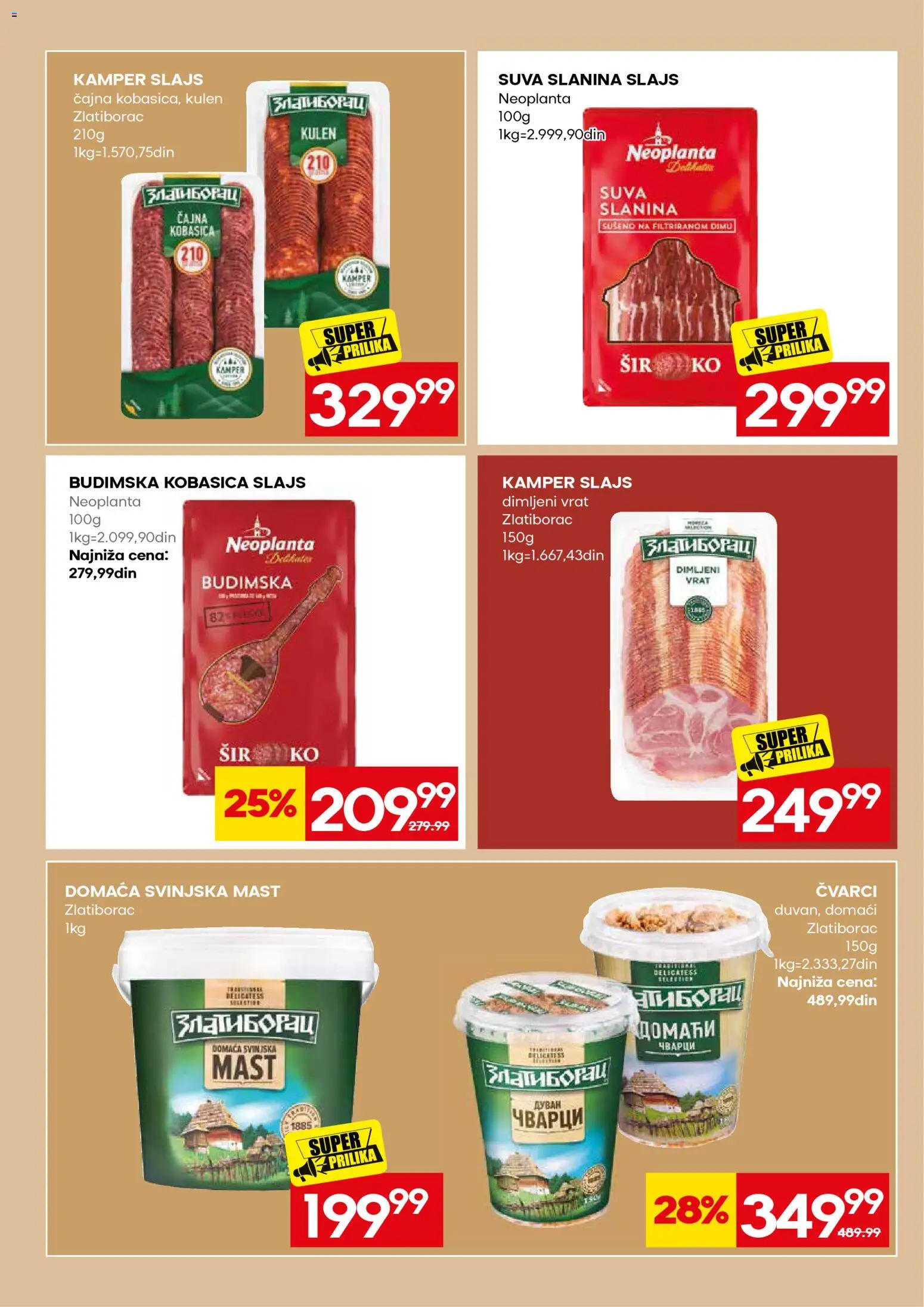 Mercator katalog - važi od 31.08.2026 | Strana: 12 | Proizvode: Mast, Budimska kobasica, Slanina, Kobasica