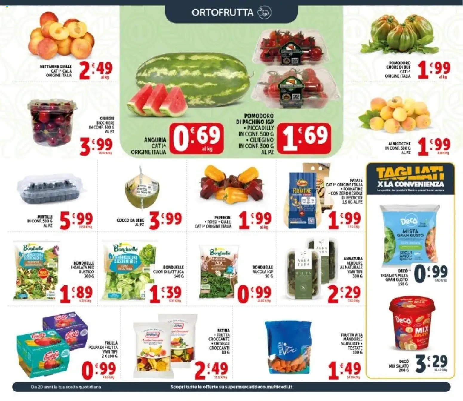 Volantino Decò del 08.06.2026 | Pagina: 6 | Prodotti: Frutta, Ortaggi, Mandorle, Lattuga
