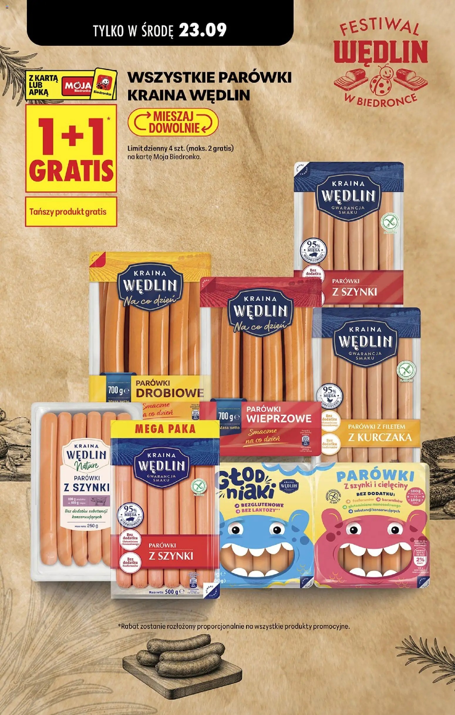 Biedronka gazetka - Festiwal wędlin od 21.09.2026 | Strona: 2 | Produkty: Karta, Parówki z szynki, Parówki