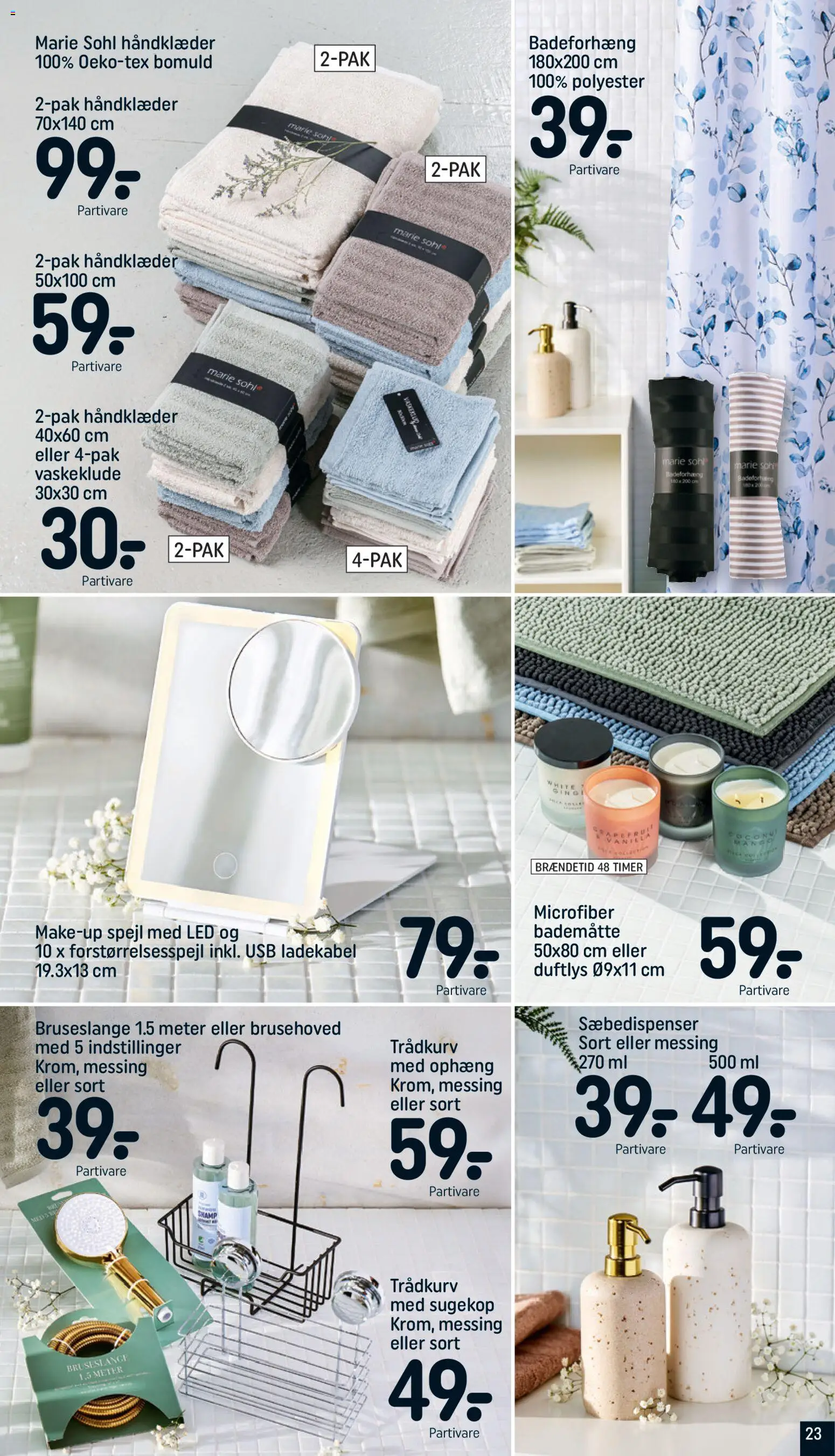 Rema 1000 tilbudsavis – gyldig fra 26.05.2026 | Side: 23 | Produkter: Makeup, USB, Badeforhæng, Bademåtte