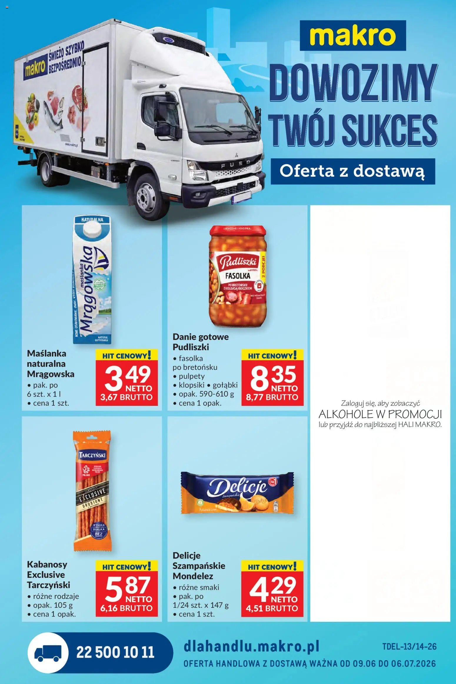 Makro gazetka - Dystrybucja do sklepów od 09.06.2026 | Strona: 1 | Produkty: Maślanka, Kabanosy, Klopsiki