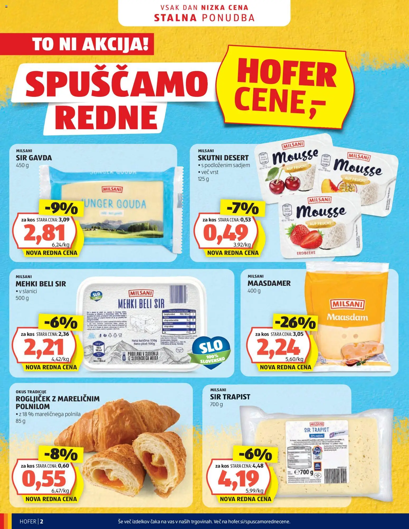 Hofer SI katalog | vrijedi od 19.08.2026 | Stranica: 2 | Proizvodi: Sir, Trapist, Desert, Gouda