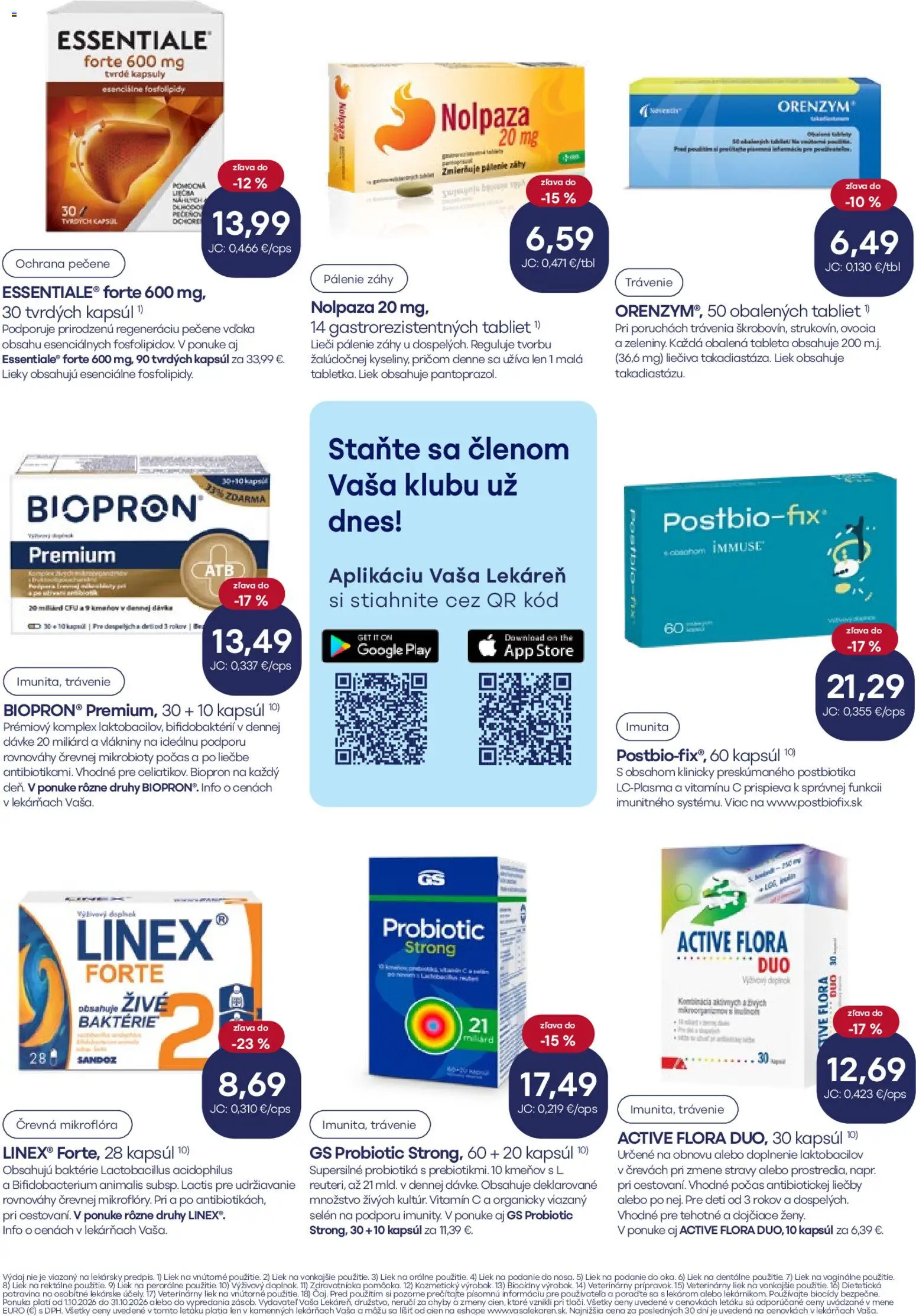 Nové Vaša lekáreň akcie – leták je platný od 01.10.2026 | Strana: 16 | Produkty: Flora