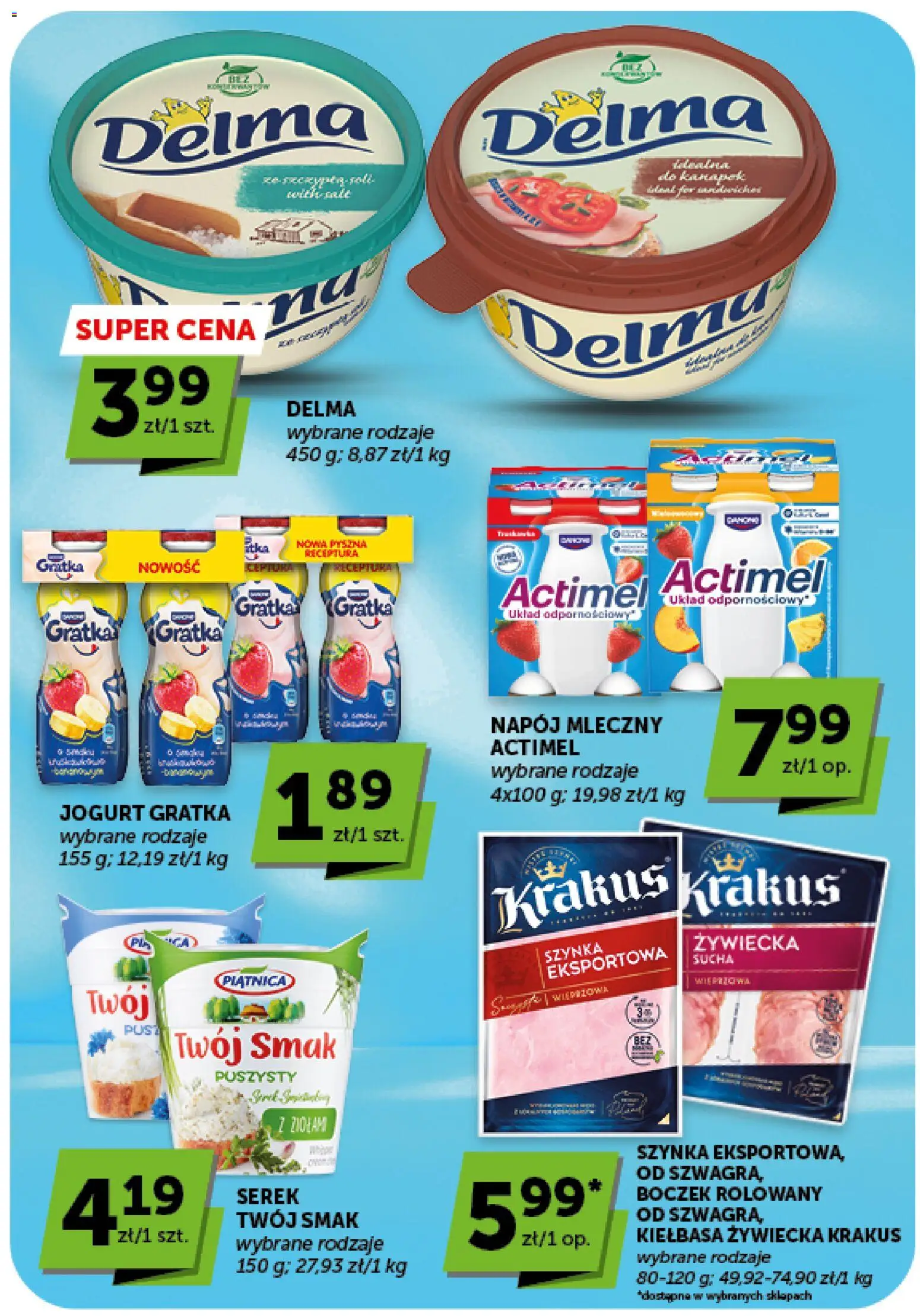 ABC gazetka - Minimarket od 23.07.2026 | Strona: 13 | Produkty: Kiełbasa, Serek, Szynka, Jogurt