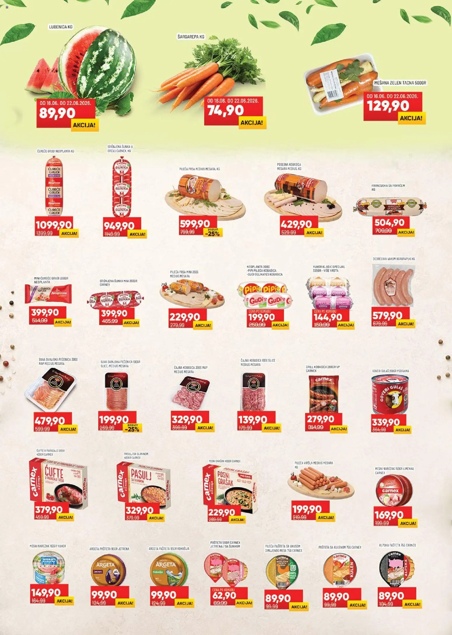 Medius katalog - važi od 16.06.2026 | Strana: 4 | Proizvode: Pasulj, Kulen, Šunka, Suva svinjska pečenica