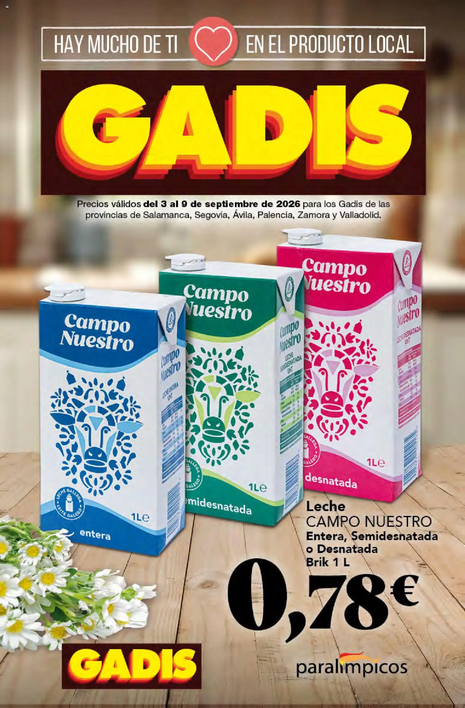Gadis folleto │ válido desde el 03/09/2026 | Página: 1 | Productos: Leche desnatada, Leche