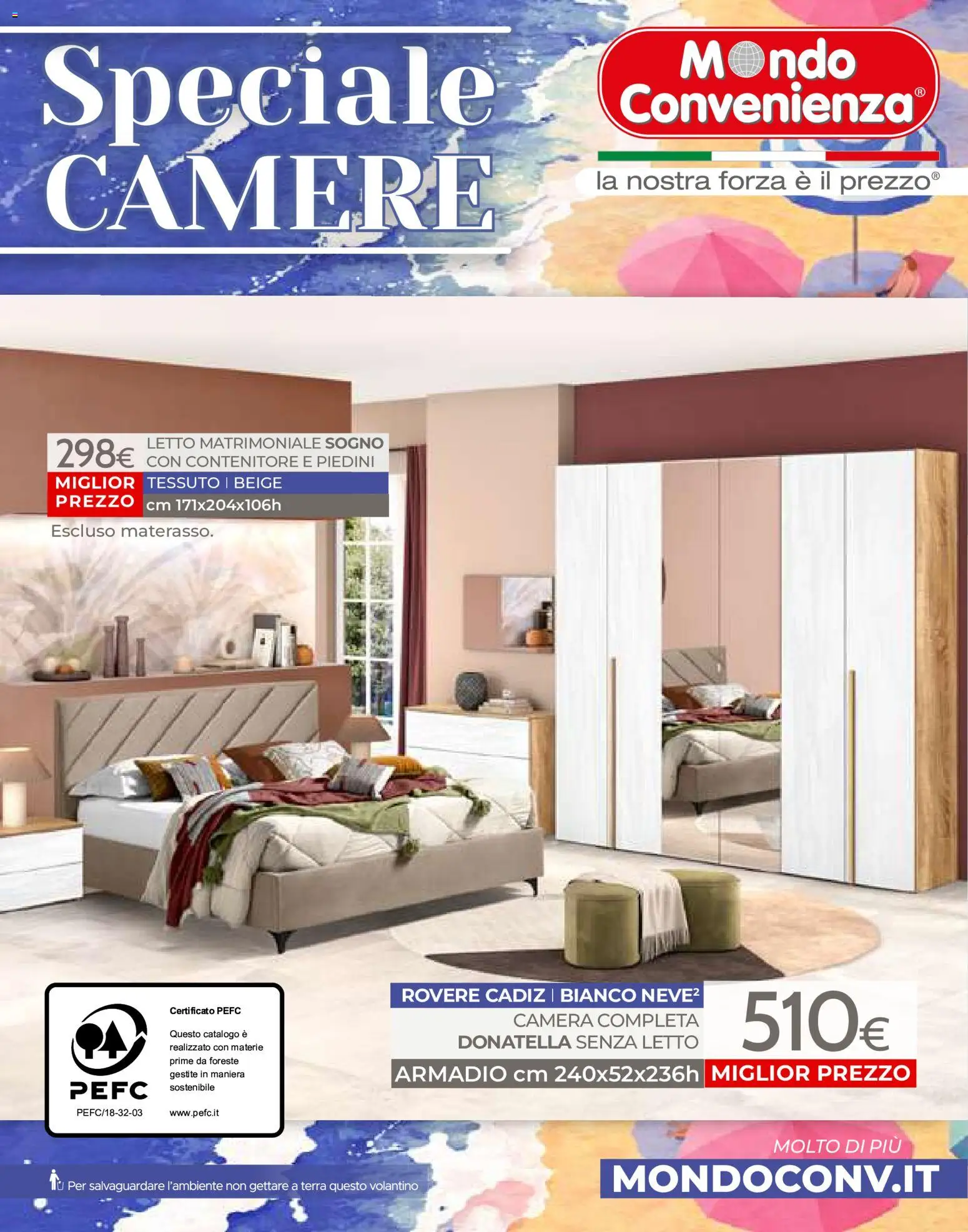 Volantino Mondo Convenienza del 01/07/2026 | Pagina: 96 | Prodotti: Letto matrimoniale, Contenitore, Letto, Armadio