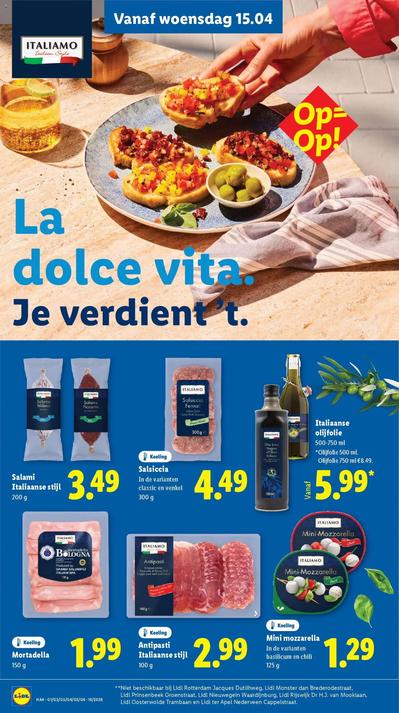 {H1} | Pagina: 25 | Producten: Salami, Monster, Tortazsele, Mozzarella