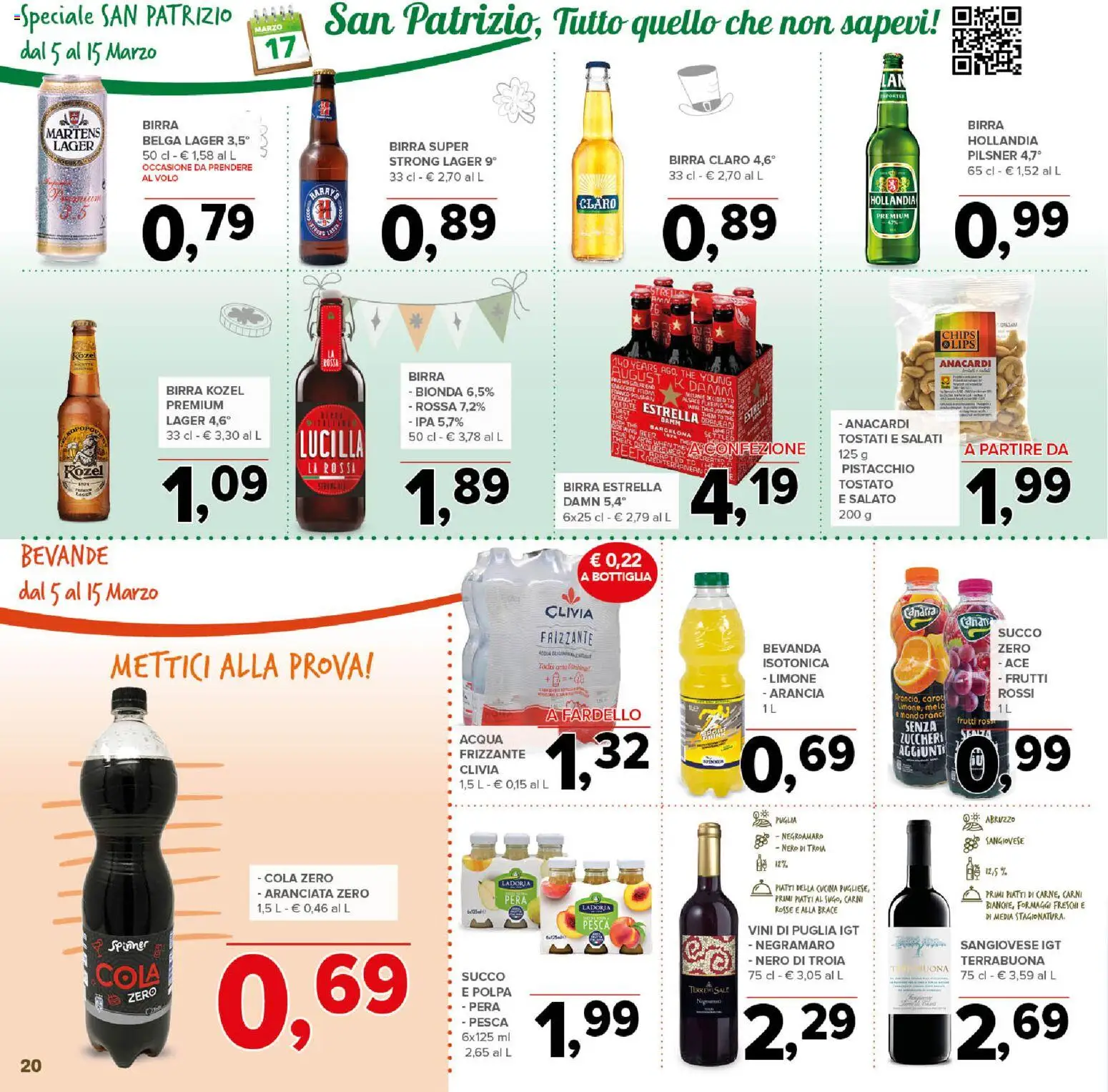Volantino Todis del 05.03.2026 | Pagina: 20 | Prodotti: Birra, Acqua, Pesca, Anacardi