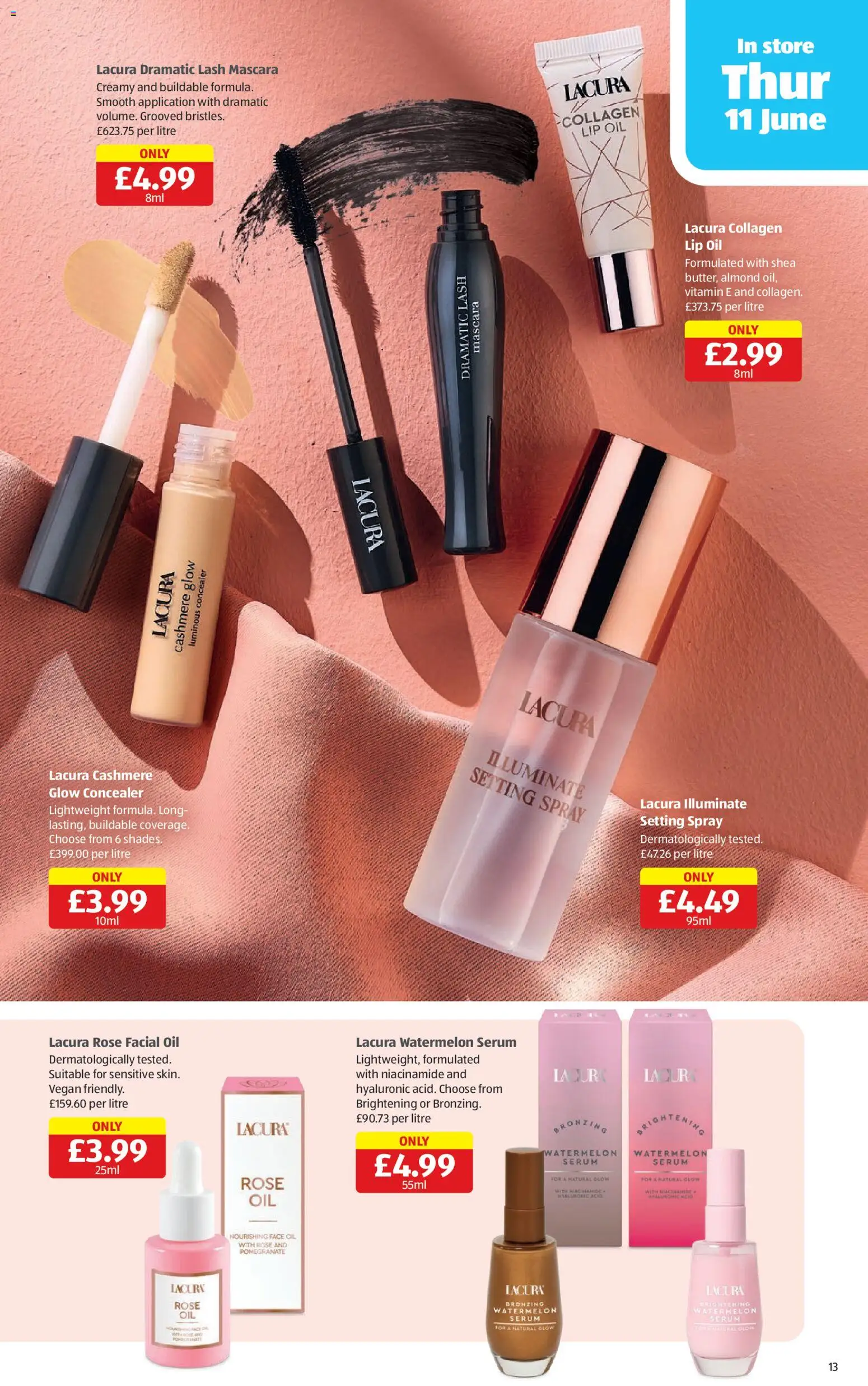{H1} | Page: 13 | Products: Concealer, Mascara, Oil