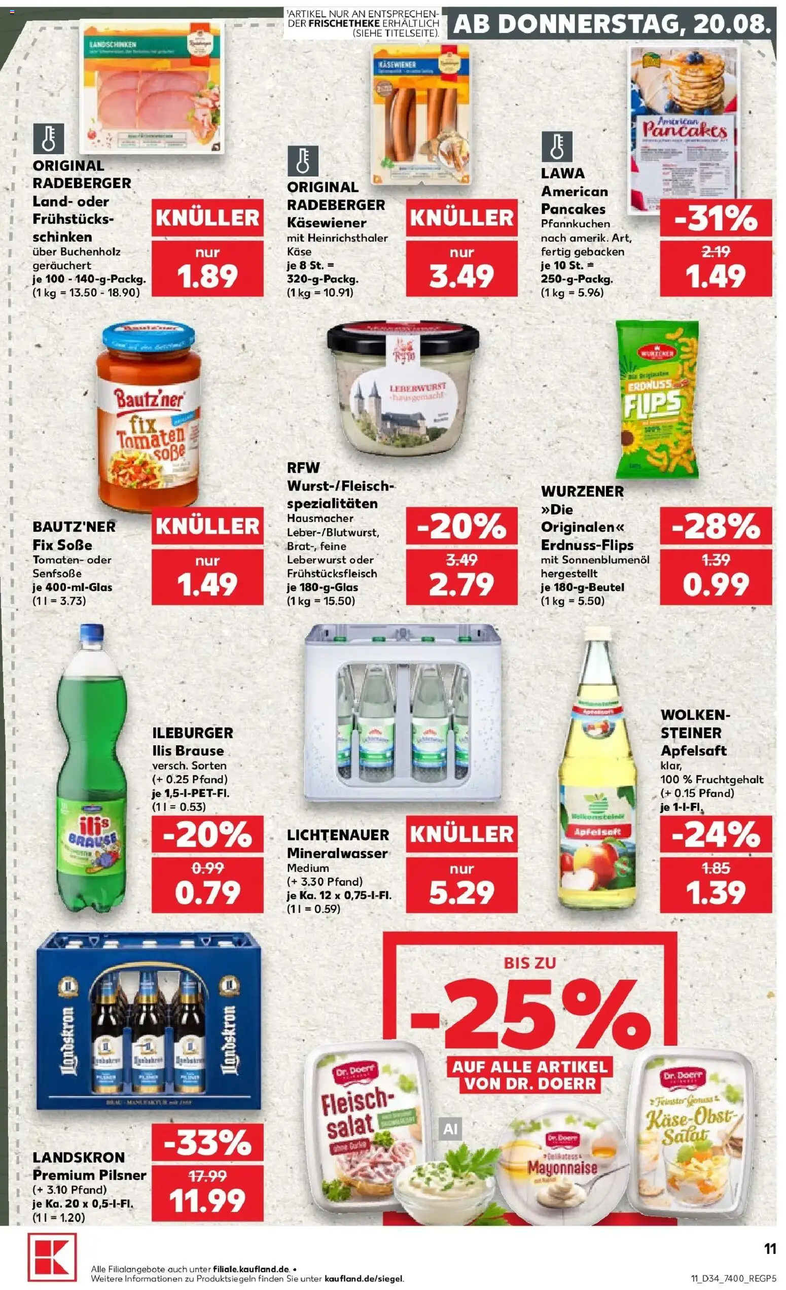 Prospekt Kaufland ab 17.08.2026 » Angebote Online zum Blättern | Seite: 22 | Produkte: Tomaten, Apfelsaft, Mayonnaise, Salat