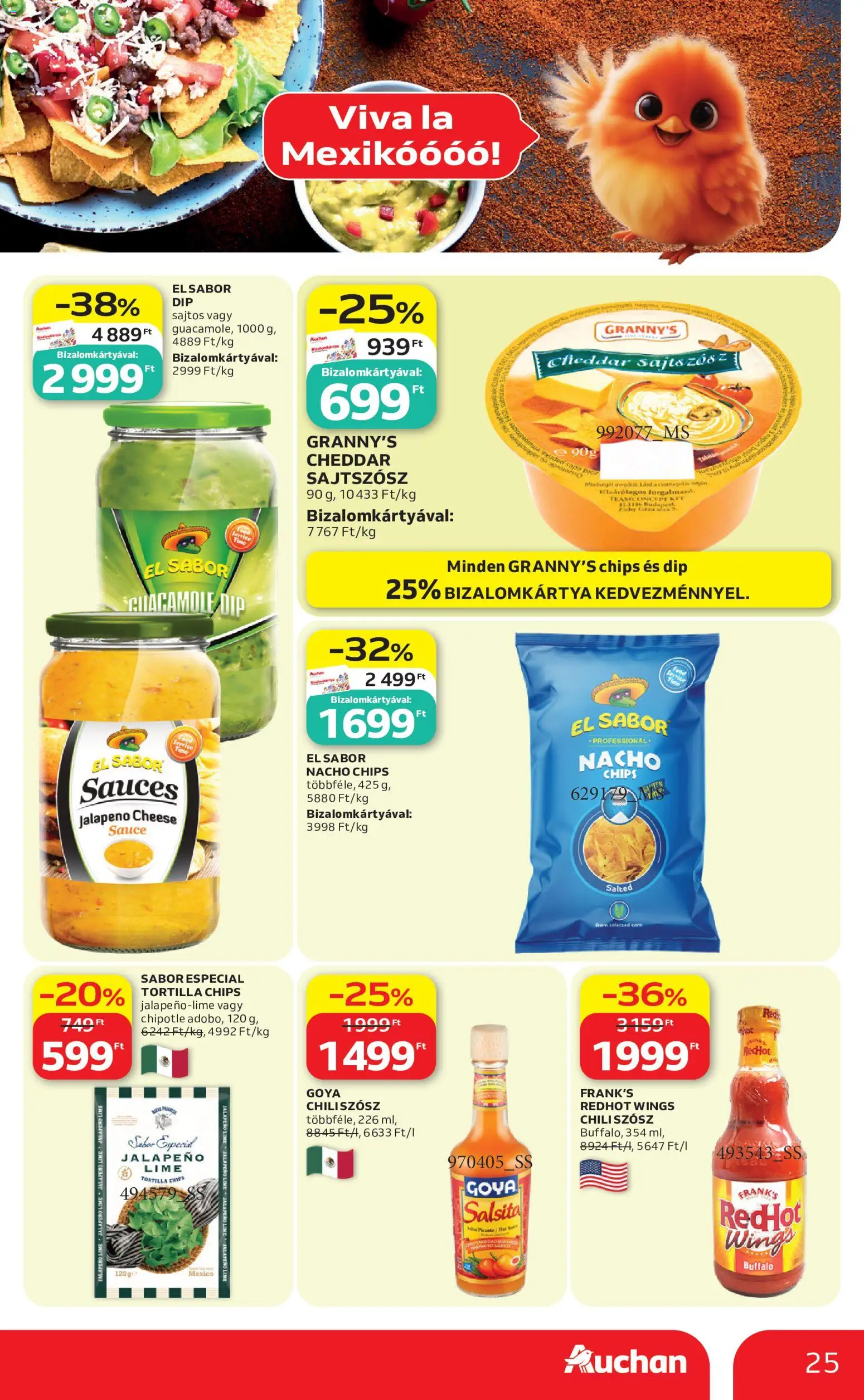 Auchan akciós ujság - amely érvényes a következő dátumtól: 07.05.2026 | Oldal: 25 | Termékek: Chili, Lime, Chips, Tortilla