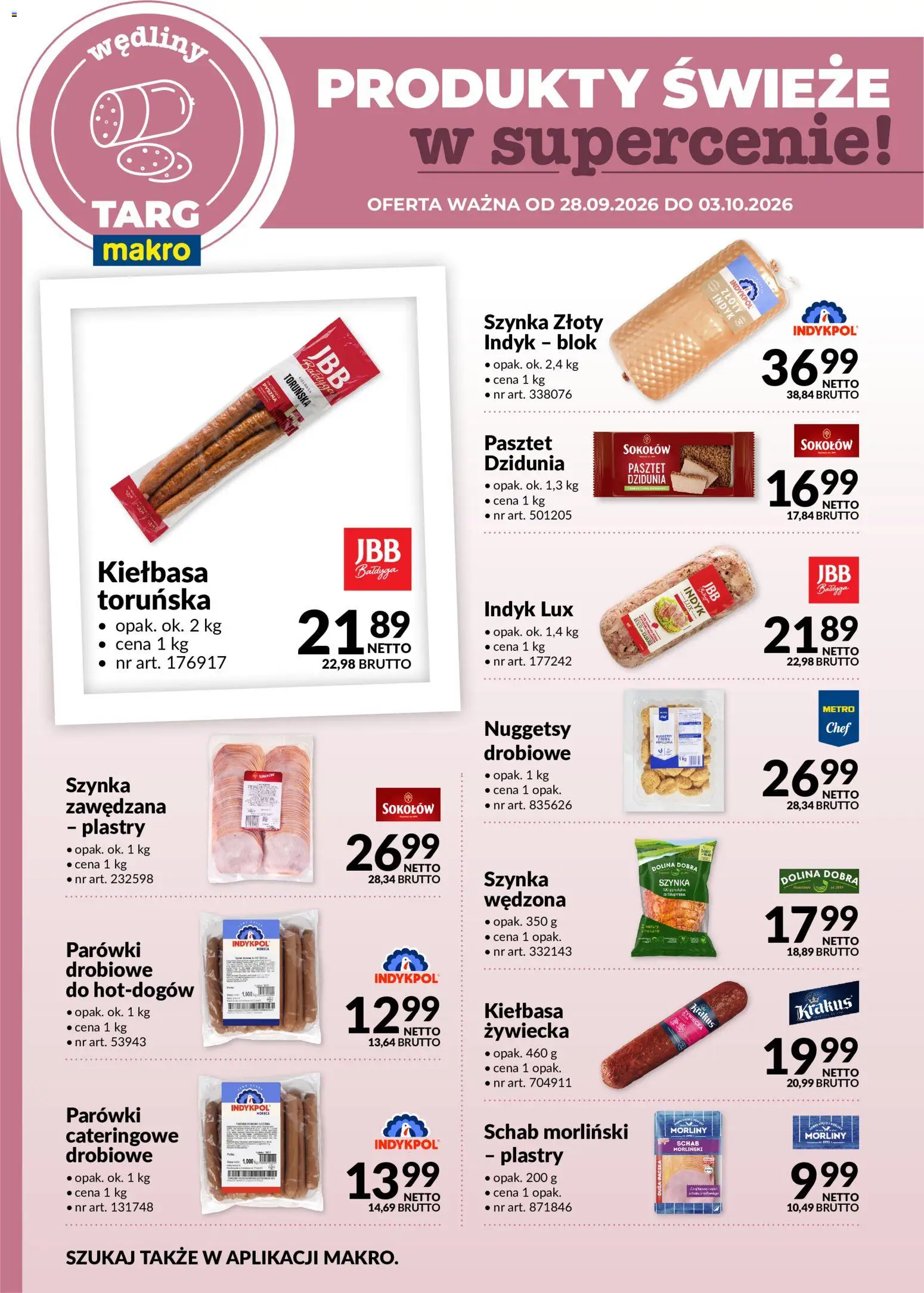 Makro gazetka - Oferta świeża w super cenach od 28.09.2026 | Strona: 3 | Produkty: Kiełbasa, Pasztet, Wędliny, Nuggetsy